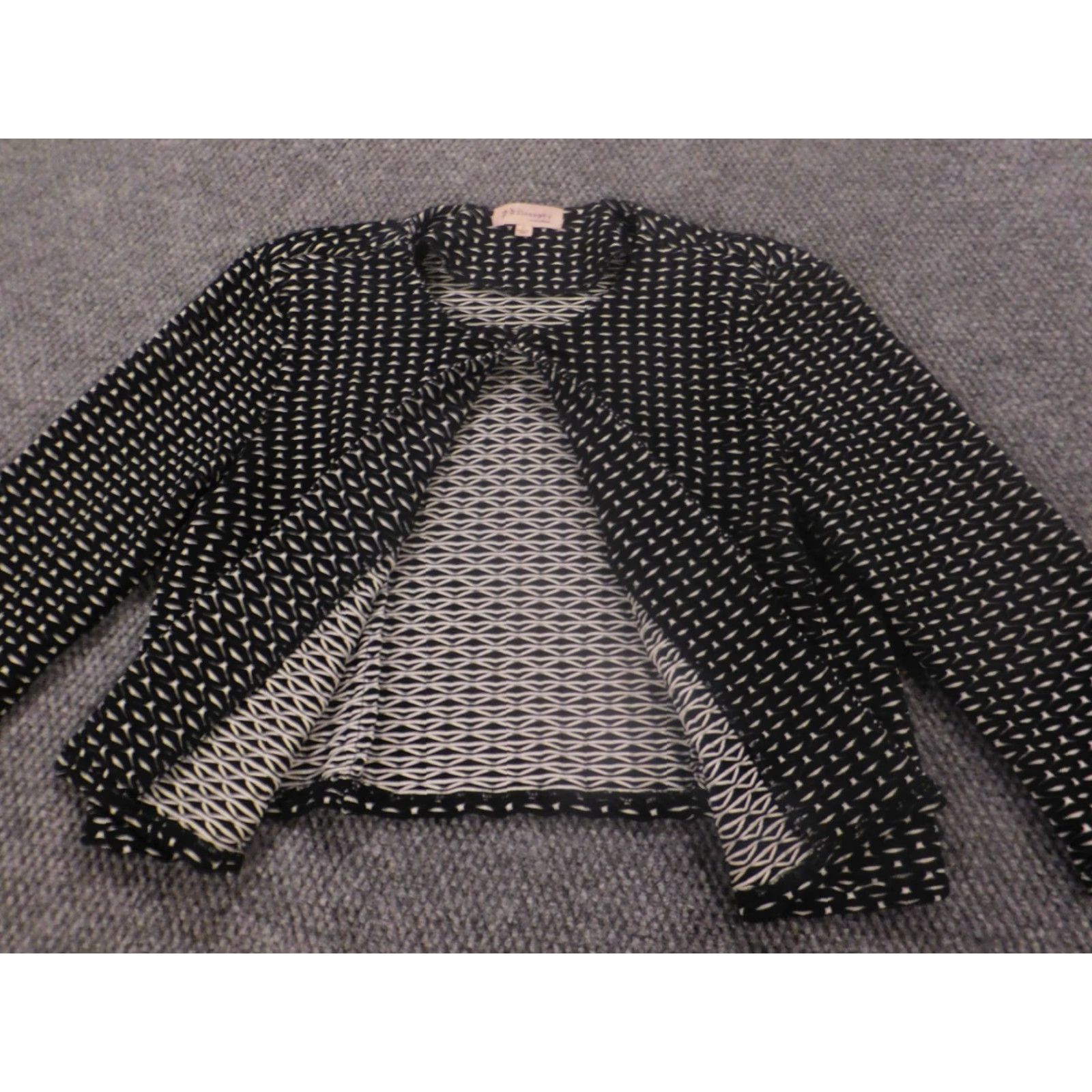 Jones New York Jones New York Philosophy Womens Sweater XL Black Cardigan Open-Knit Turtleneck Pullover Raglan Sleeve Logo Knit Modern Size XL / US 12-14 / IT 48-50 - 5 Thumbnail