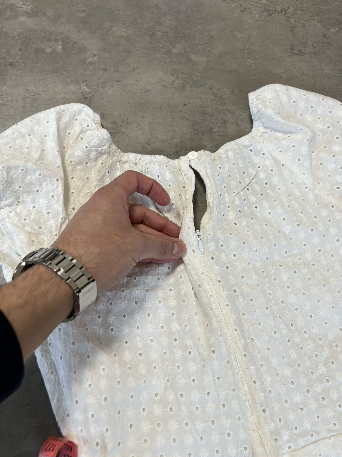 Designer × Reformation Reformation Dress Off White Sheer Boho Sleeveless Bohemian 8 Size M / US 6-8 / IT 42-44 - 4 Thumbnail