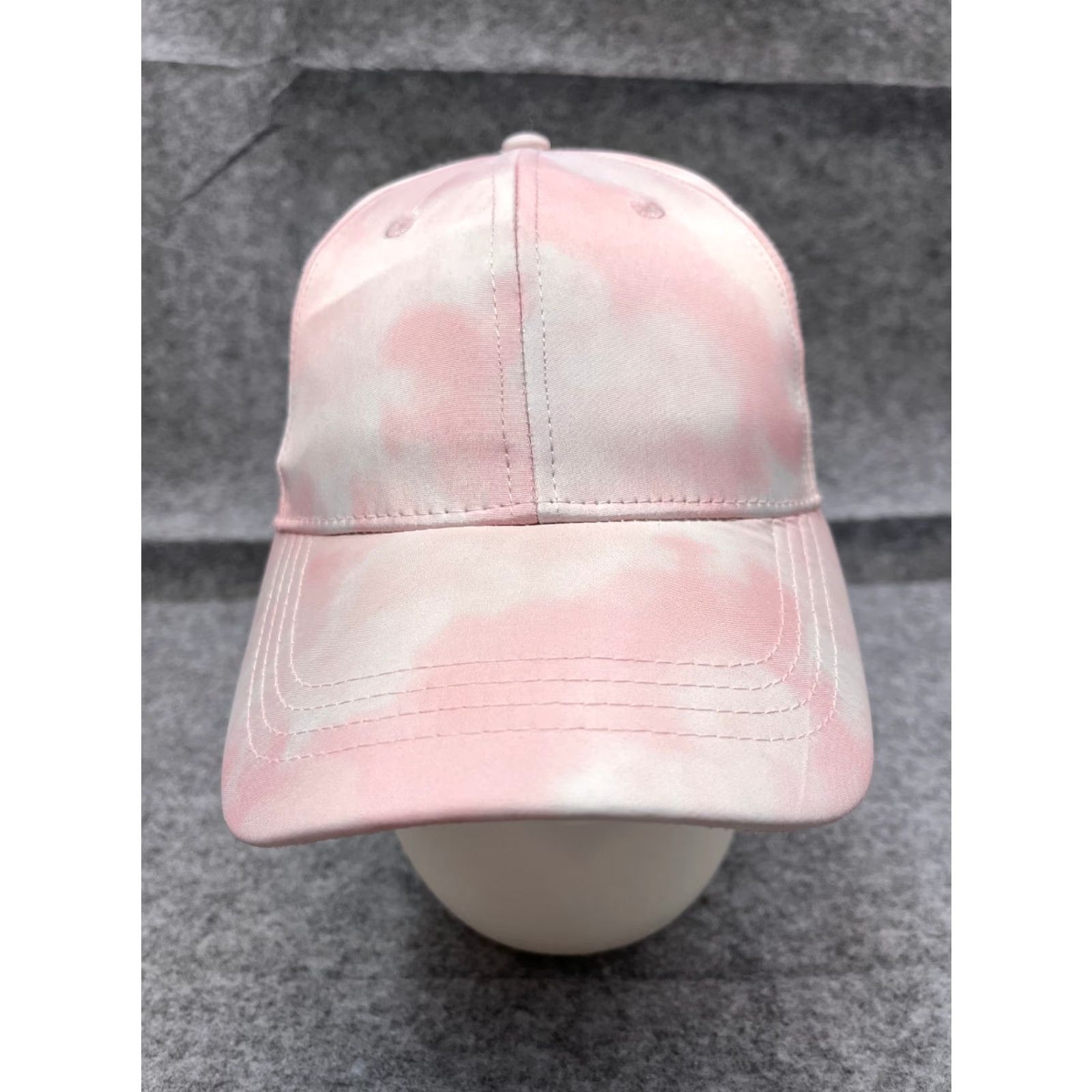 Pinko Strap Back Hat Womens Medium Pink Tie Dye 100% Polyester Ponytail Hole Cap Size ONE SIZE - 2 Thumbnail