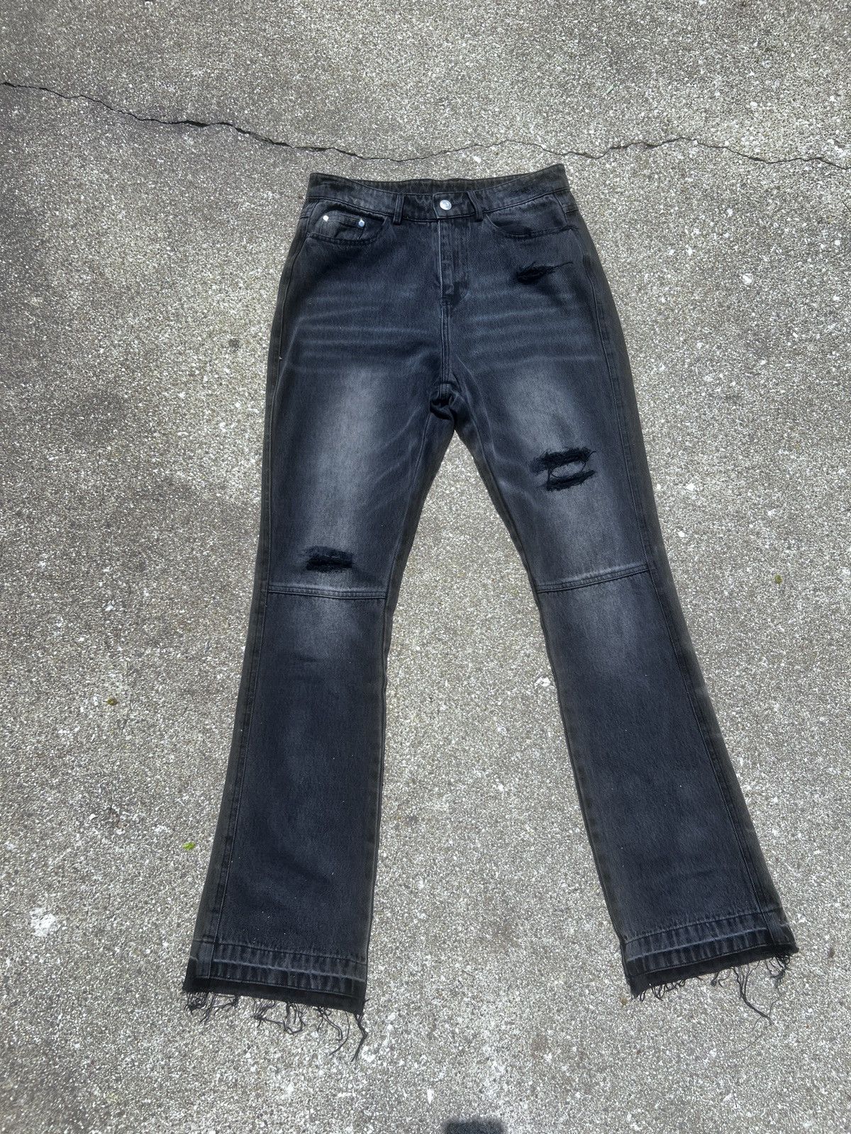 Other Rare black Ash Denim Black Faded slim Boot cut rare Size US 34 / EU 50 - 5 Thumbnail