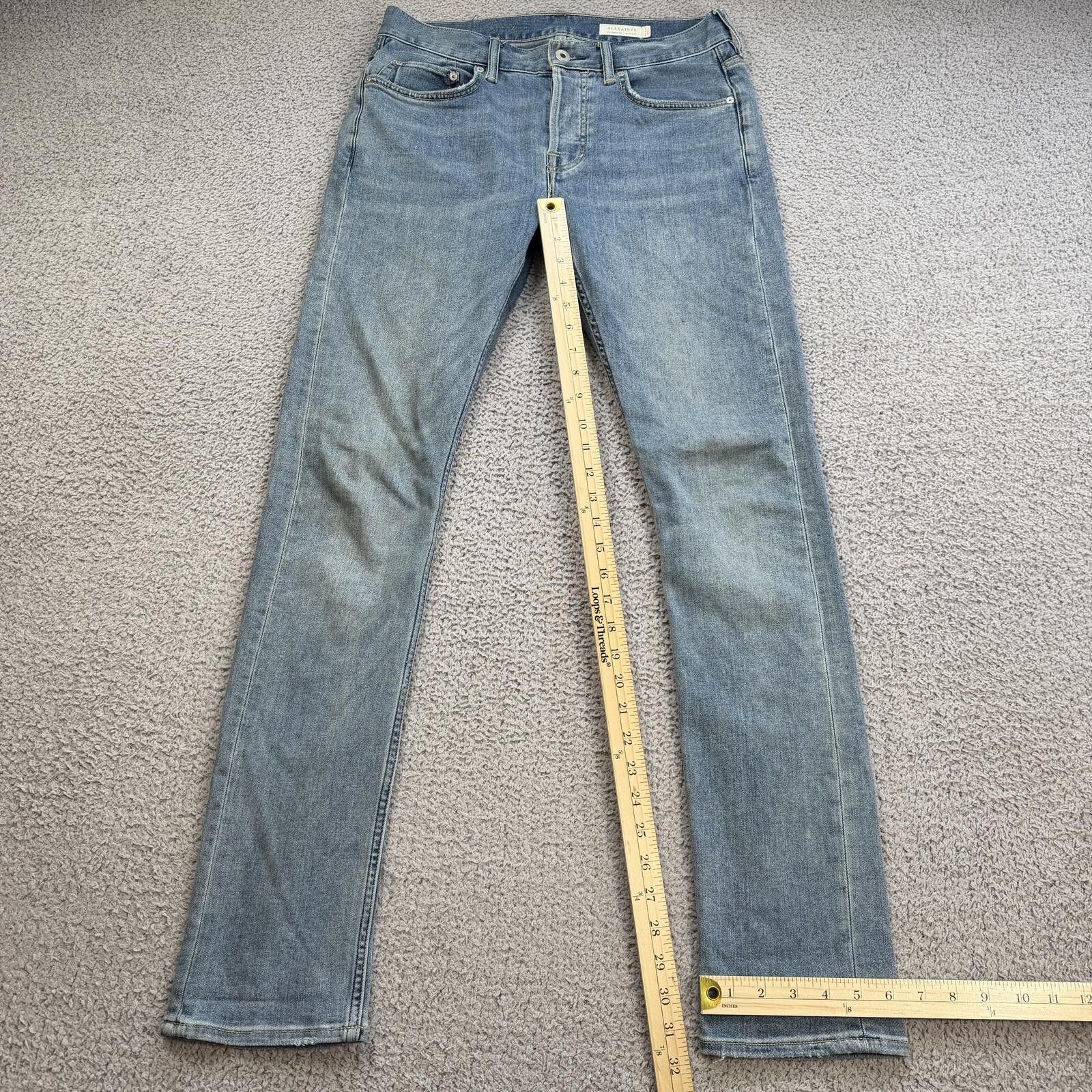 Allsaints AllSaints Cigarette Jeans Light Wash Slim Straight 30x32 Size US 30 / EU 46 - 4 Thumbnail