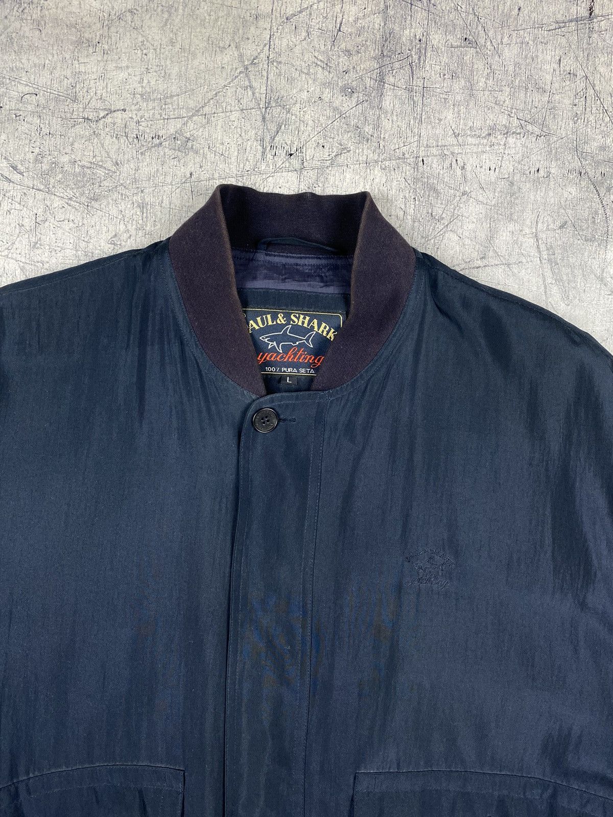 Paul & Shark 80s Vintage Paul & Shark pure silk lightweight bomber jacket Size US L / EU 52-54 / 3 - 8 Thumbnail