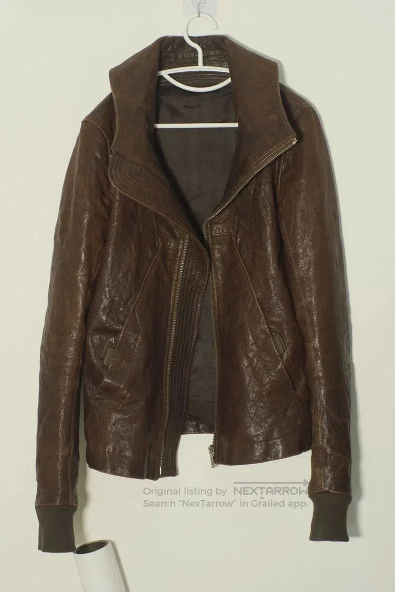 Rick Owens Rick Owens High Collar Leather Jacket. Size US M / EU 48-50 / 2 - 1 Thumbnail