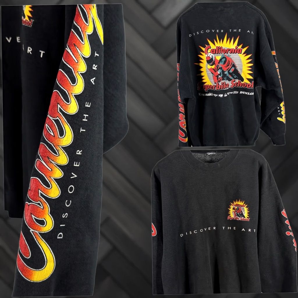 Vintage VINTAGE California Superbike School Sweatshirt XL Black Crewneck Long Sleeve Nintendo? Size US XL / EU 56 / 4 - 1 Thumbnail