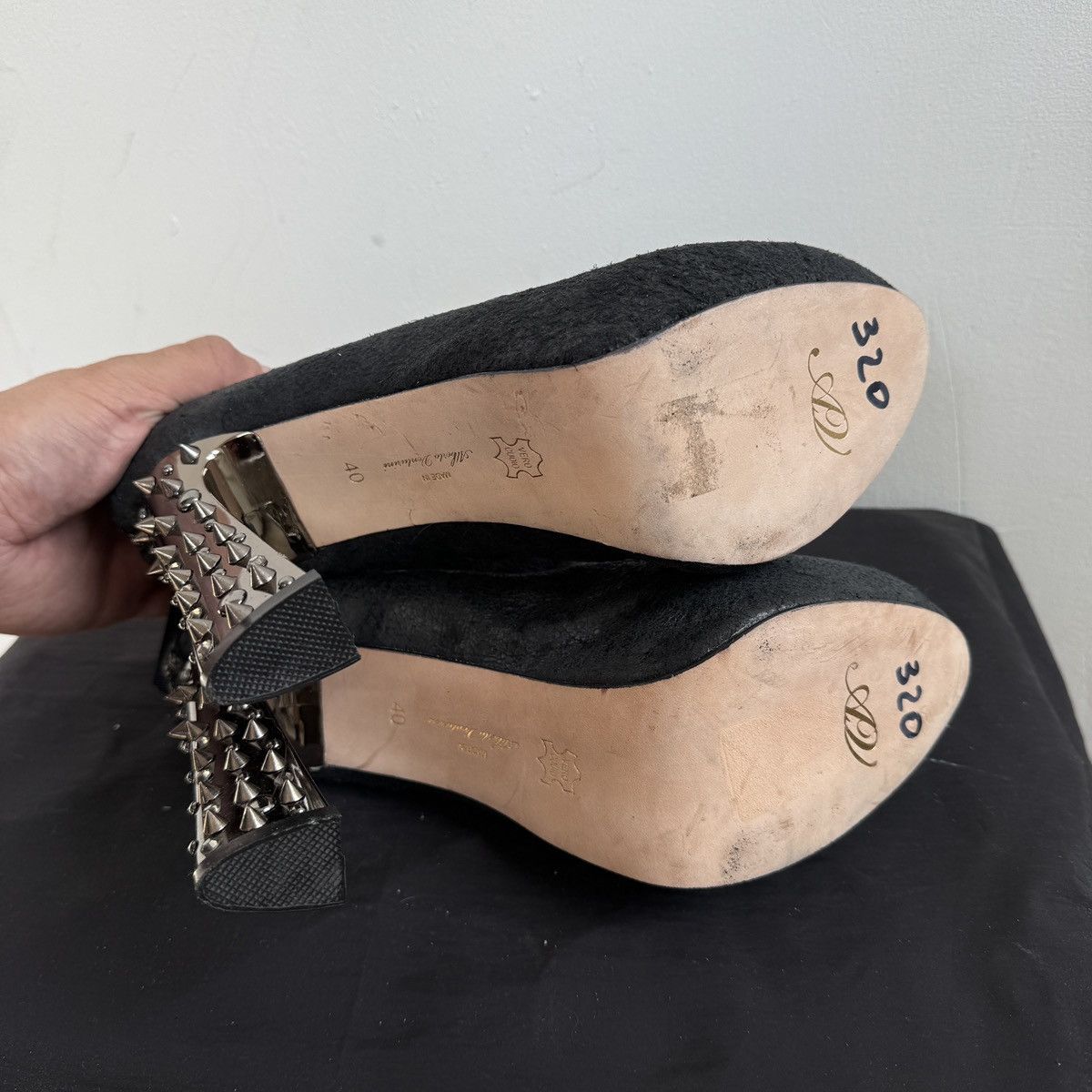 Other Alberto Venturini Black leather spiked high heels Size US 9.5 / IT 39.5 - 10 Thumbnail