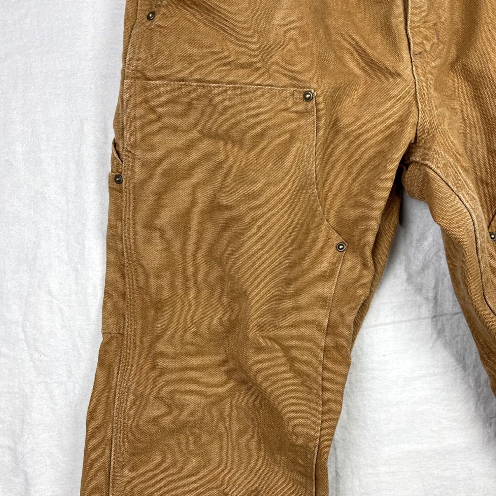 Carhartt Carhartt Pants Mens 32x30 Canvas Carpenter Brown 5-Pocket Straight Relaxed B136 BRN Size US 32 / EU 48 - 5 Thumbnail