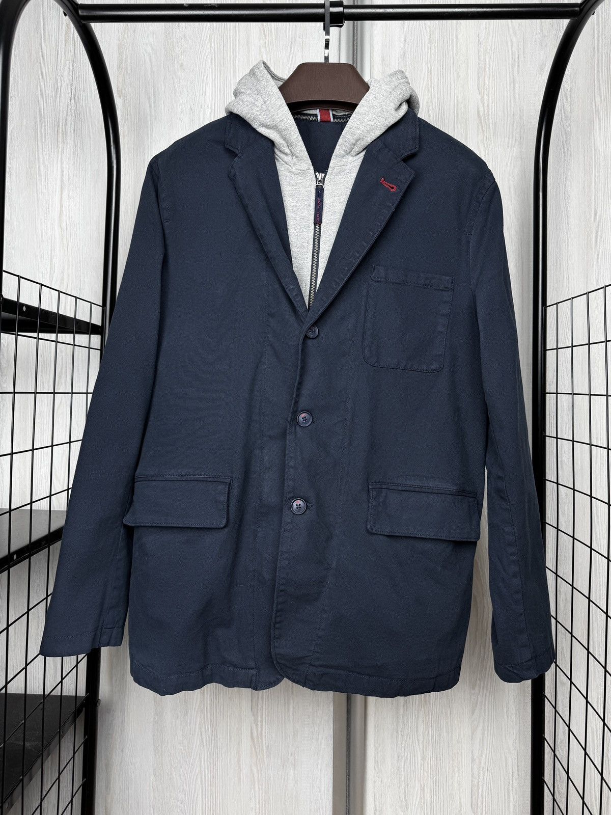 Hackett Hackett London navy blue cotton blazer with hood size 42 Size 42R - 2 Thumbnail