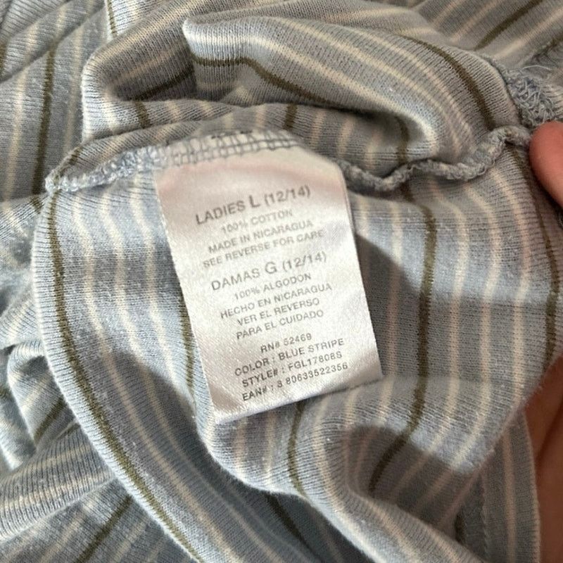 Other no brand blue gray white striped v neck shirt Size L / US 10 / IT 46 - 4 Thumbnail