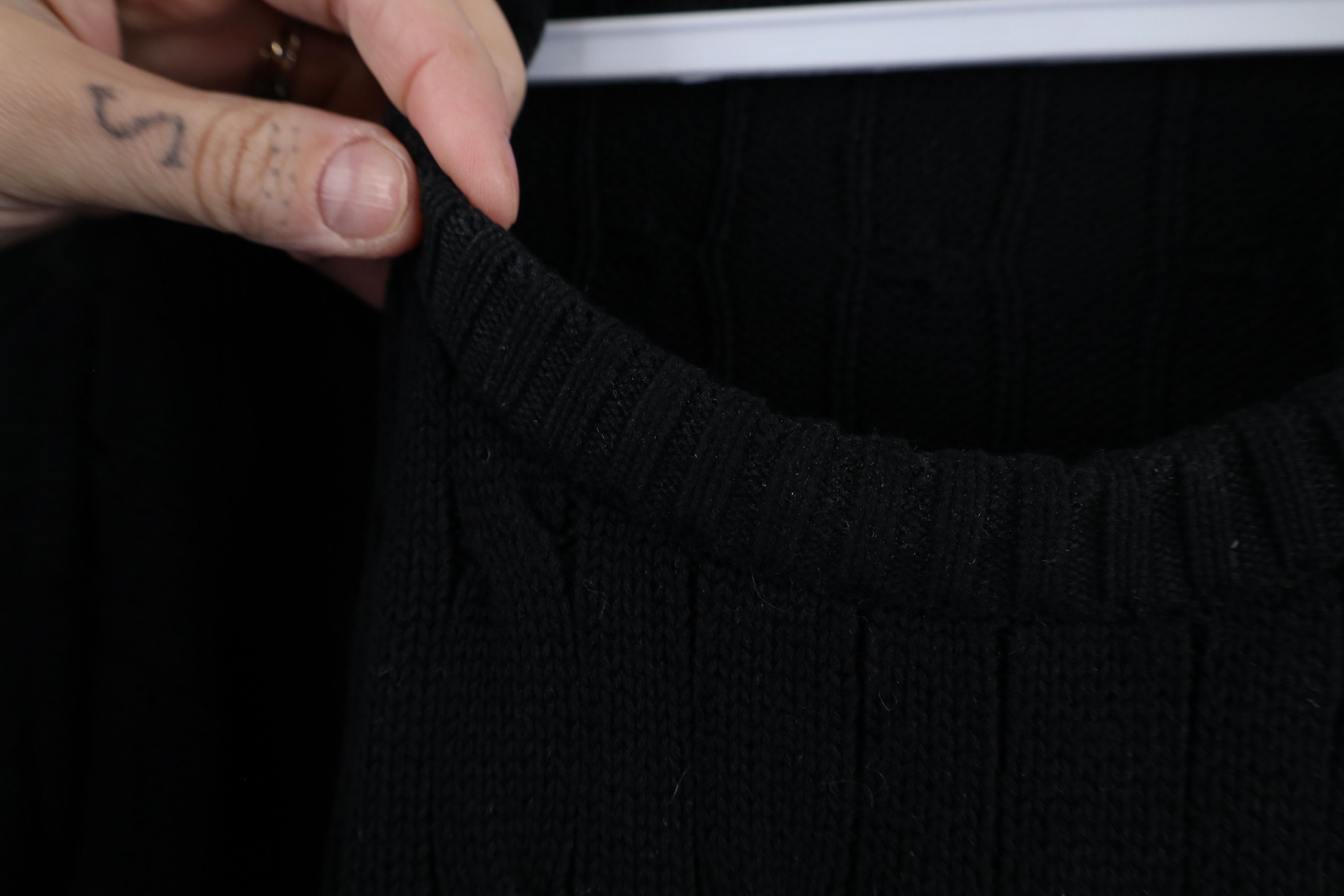 Jos. A. Bank × Vintage Vintage Jos A Bank Cotton Chunky Cable Knit Sweater Black Size US XXL / EU 58 / 5 - 6 Thumbnail