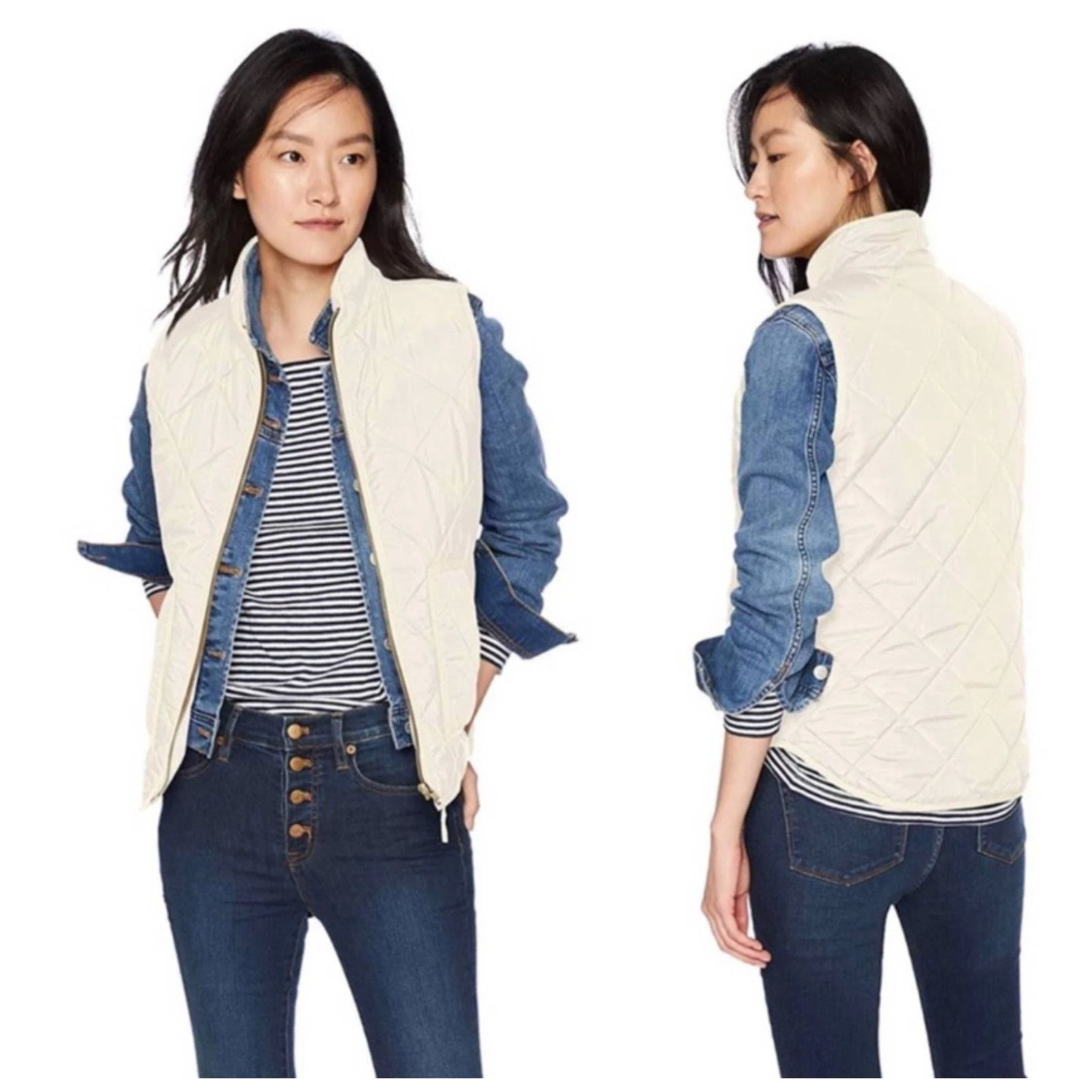 J.Crew J.Crew Cream Quilted Excursion Vest Zip Front Puffer XXS Size XXS / US 00 / IT 34 - 1 Thumbnail