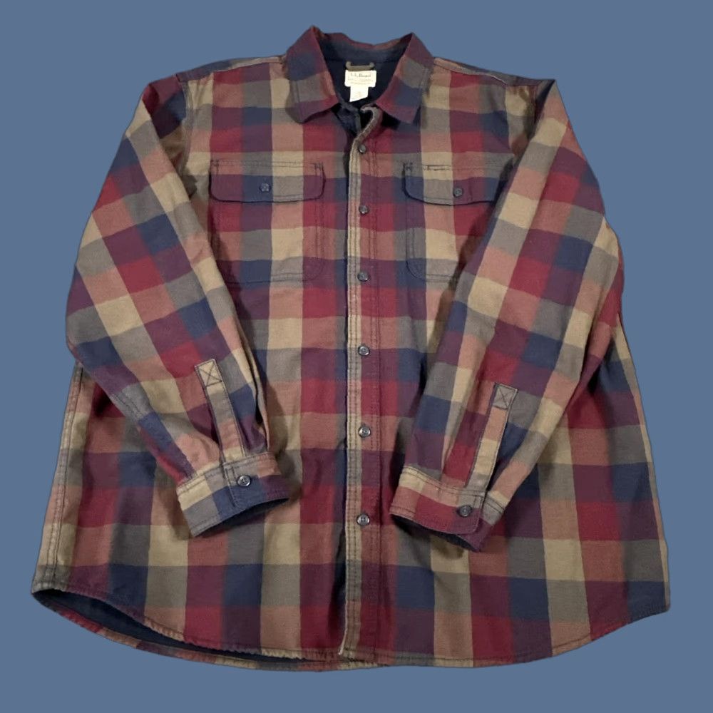 Vintage VINTAGE LL Bean Hurricane Shirt Mens XL Red Blue Plaid Flannel Lined Cotton Canvas Chore Size US XL / EU 56 / 4 - 1 Thumbnail