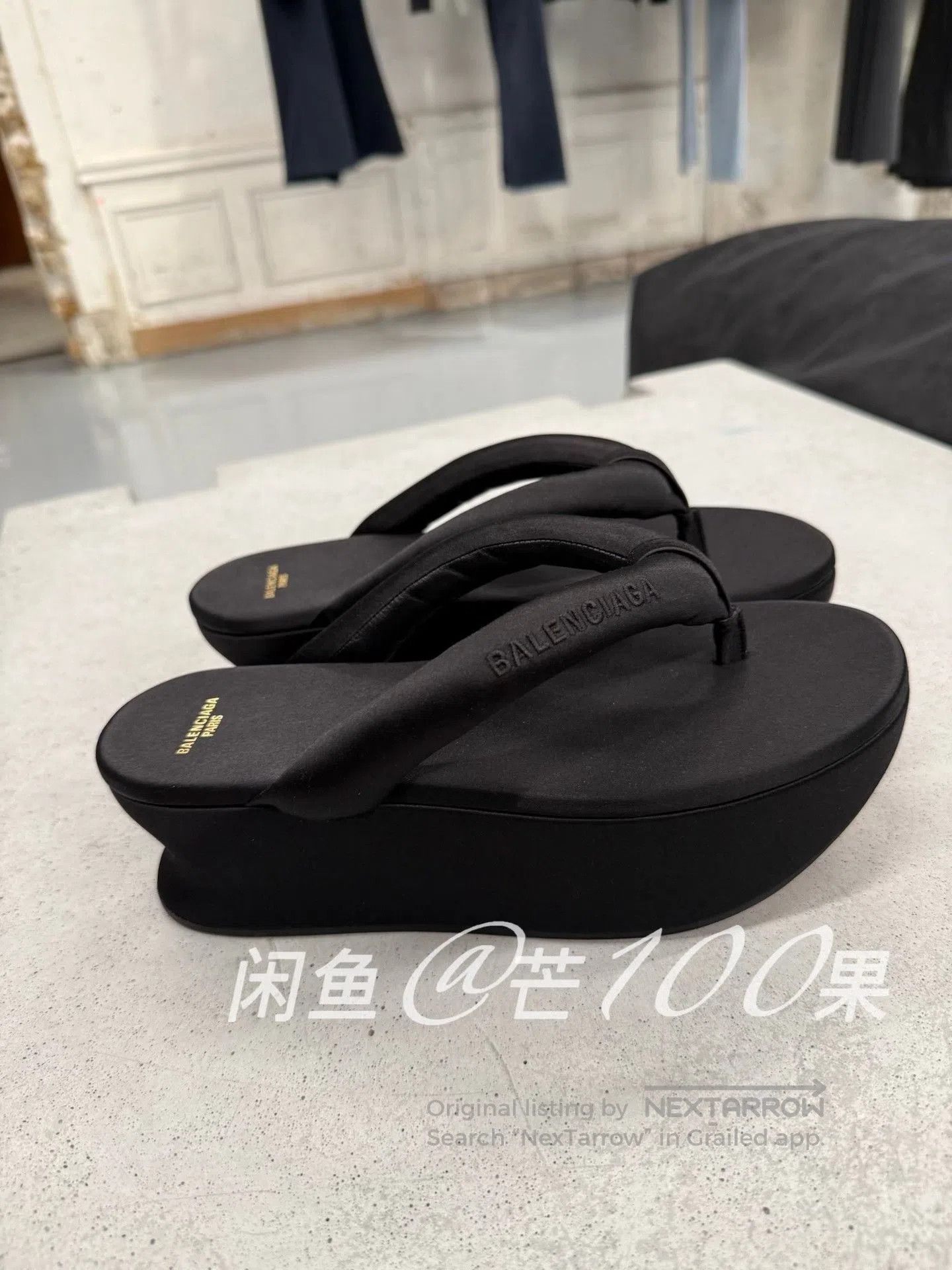 Balenciaga Balenciaga 26 Black Platform Thong Sandals. Size US 9.5 / IT 39.5 - 2 Thumbnail