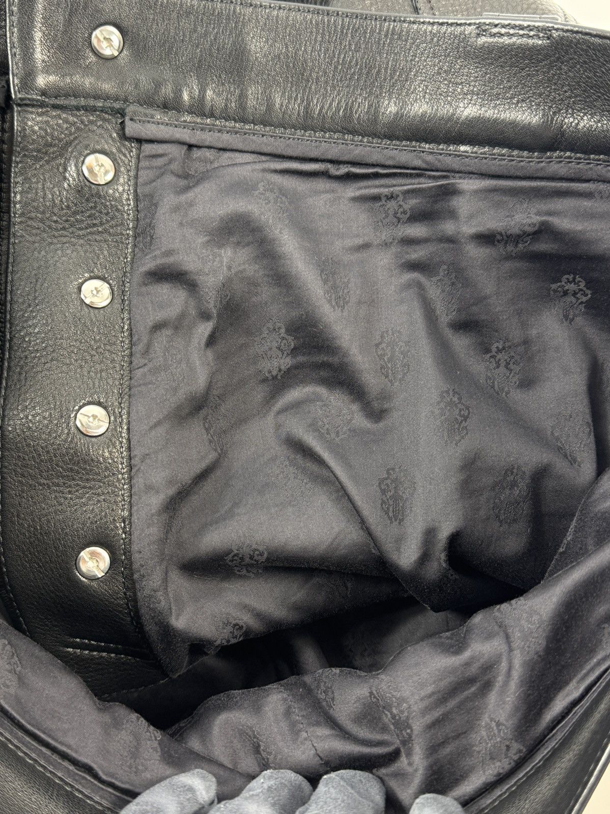 Chrome Hearts LEATHER DAGGER PANTS Size US 34 / EU 50 - 6 Thumbnail