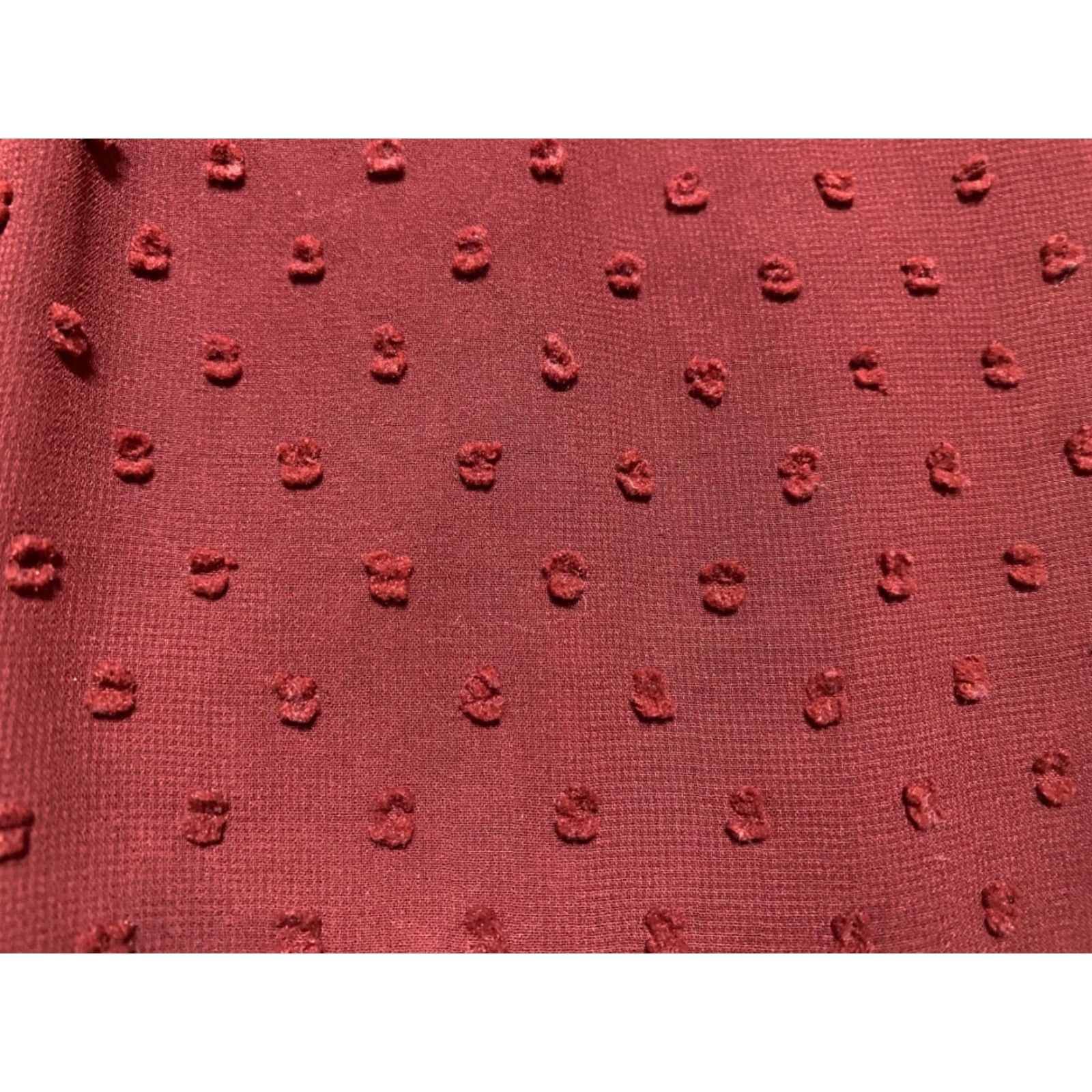 J.Crew J.CREW Shirt Red Solid Round Neck 3/4 Sleeve Lined Ruffle Womens Size 2 Casual Blouse Size XS / US 0-2 / IT 36-38 - 4 Thumbnail