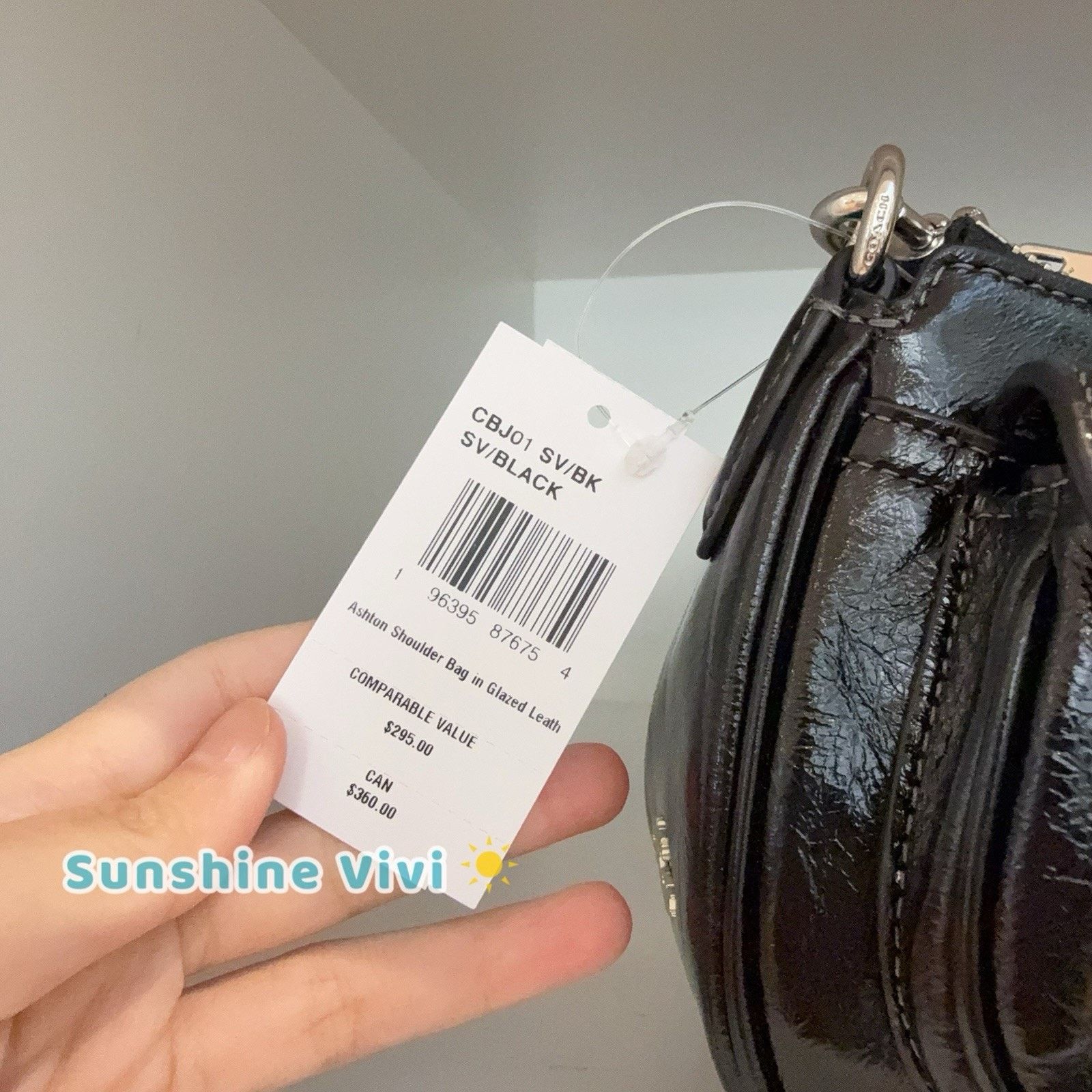 Coach NWT Coach CBJ01 Glazed Leather Ashton Shoulder Bag Black Size ONE SIZE - 4 Thumbnail