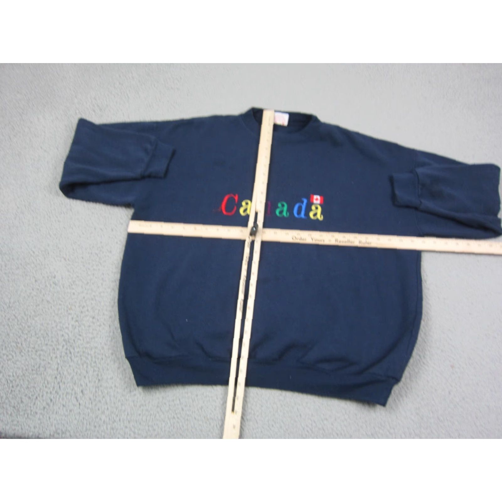 Vintage VINTAGE Impressions Canada Sweatshirt Mens XL Blue Embroidered Pullover 90s Crew Neck 100% Cotton Polyester Fleece Size US XL / EU 56 / 4 - 6 Thumbnail