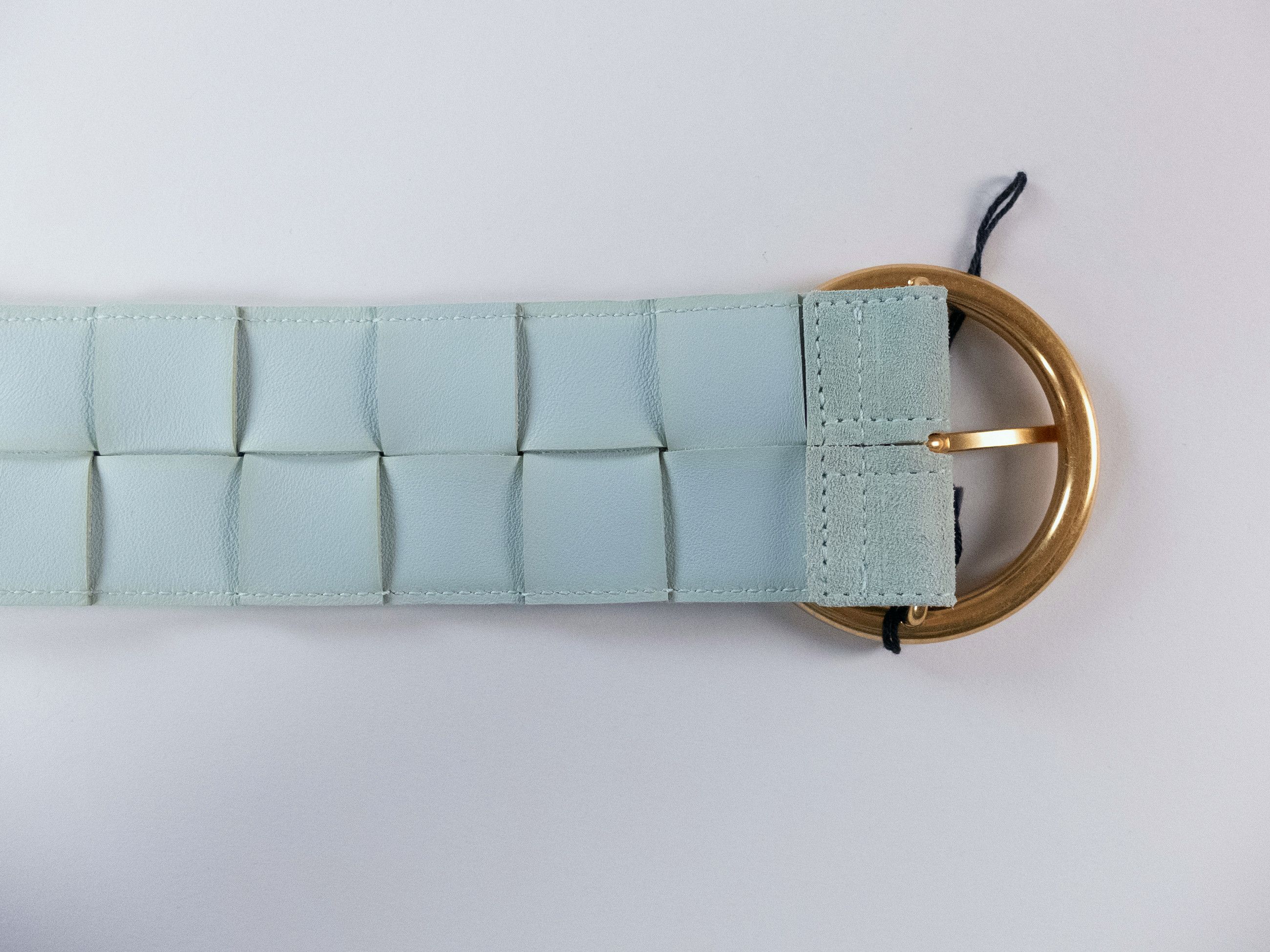 Bottega Veneta BOTTEGA VENETA teal blue woven suede belt Size 80 Size ONE SIZE - 7 Thumbnail