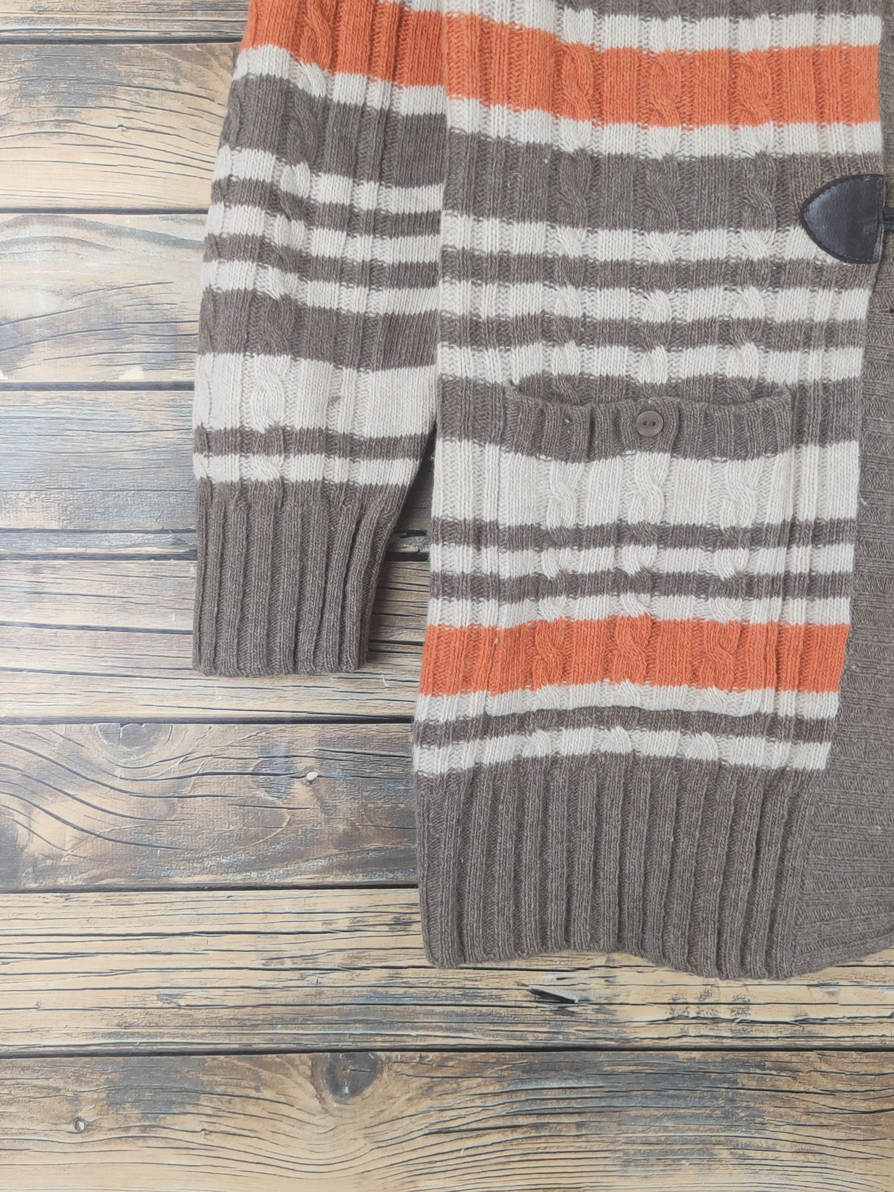 Aran Isles Knitwear × Japanese Brand × Vintage Key Luck Brown Knitwear Hoodie Sweaters #W1201 Size XS / US 0-2 / IT 36-38 - 4 Thumbnail