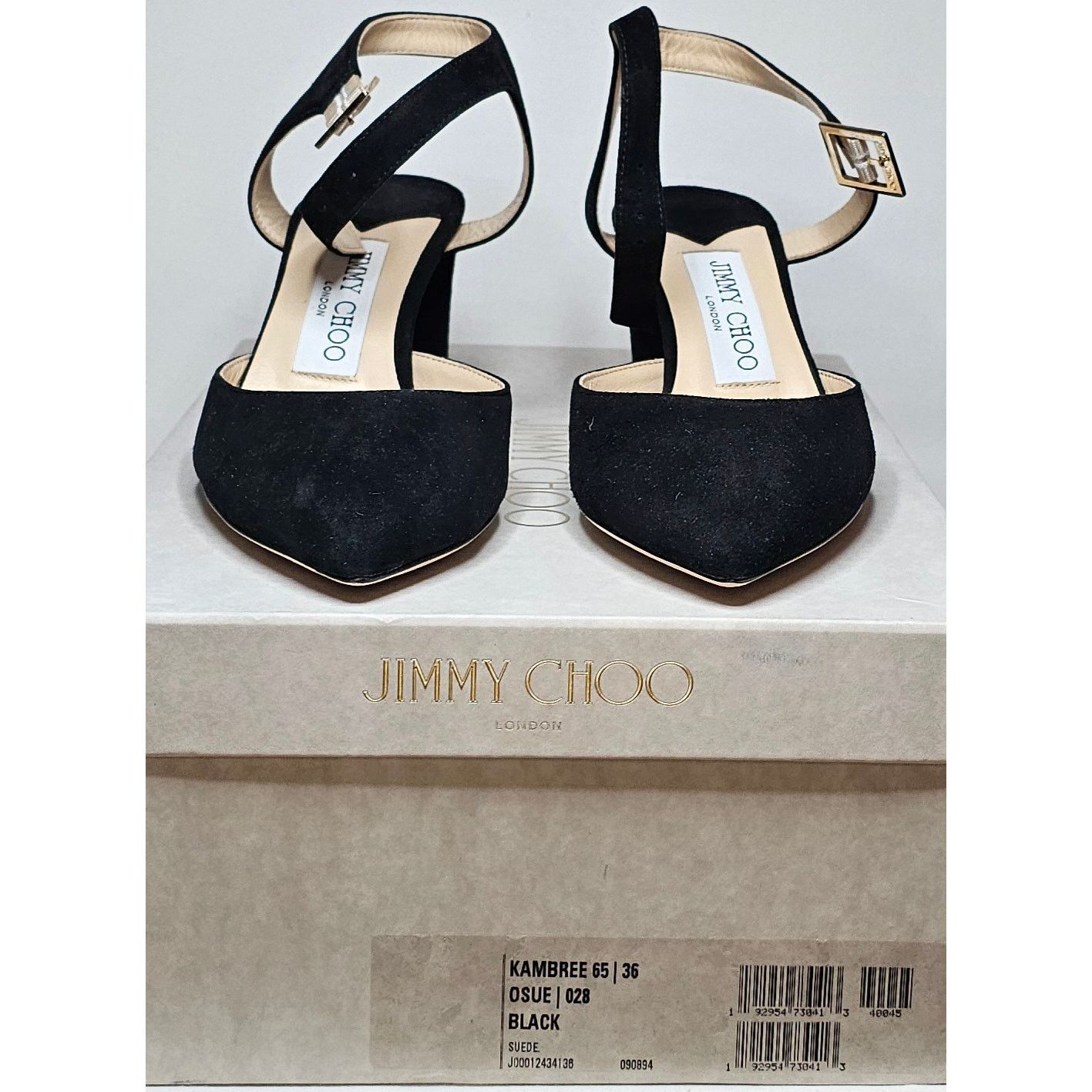 Jimmy Choo Jimmy Choo Black Suede Block Heels Ankle Strap Pointed Toe Size US 6 / IT 36 - 3 Thumbnail