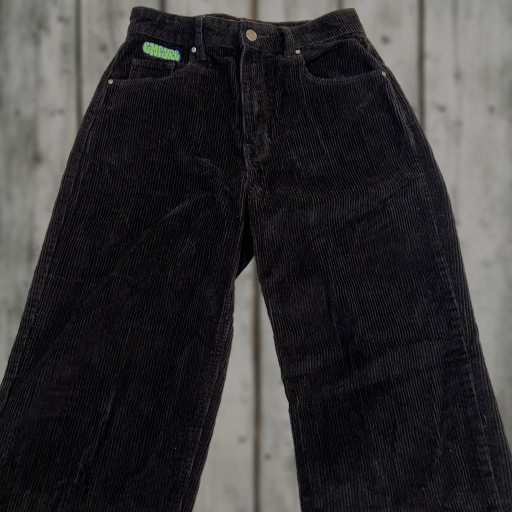 Empyre Empyre Women's Corduroy Pants TORI Black Cotton Size 2 Pockets Wide Rise Straight Inseam 30 Size 26" / US 2 / IT 38 - 1 Thumbnail