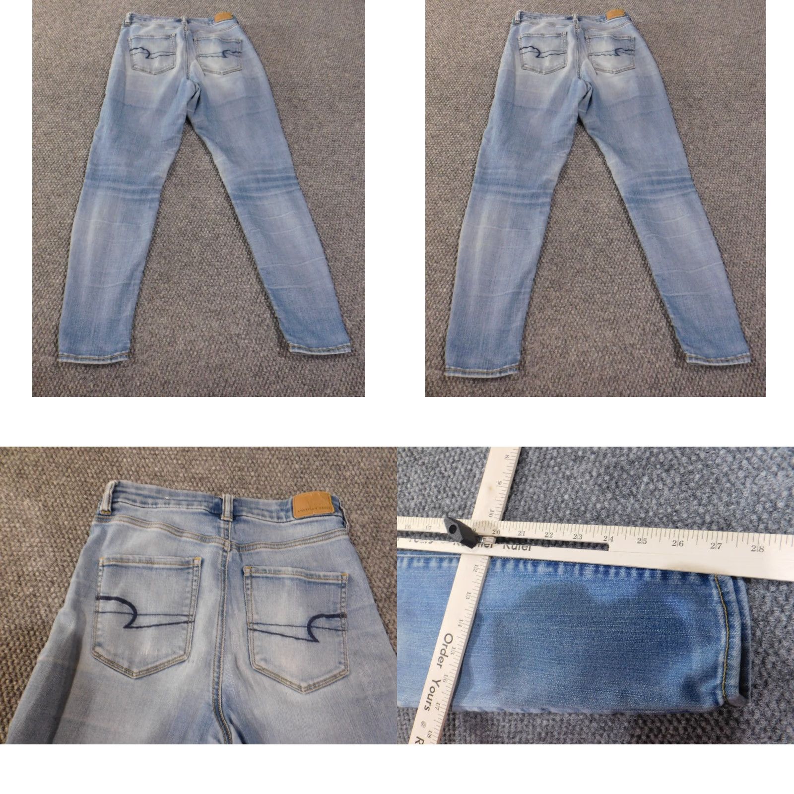 American Eagle Outfitters American Eagle Outfitters Jeans Womens 4 Jegging Distressed Blue High Rise Dark Wash - 28 Inseam Slim, Regular Fit, Denim, Zip - Mens? No, Women. Size 27" / US 4 / IT 40 - 8 Thumbnail