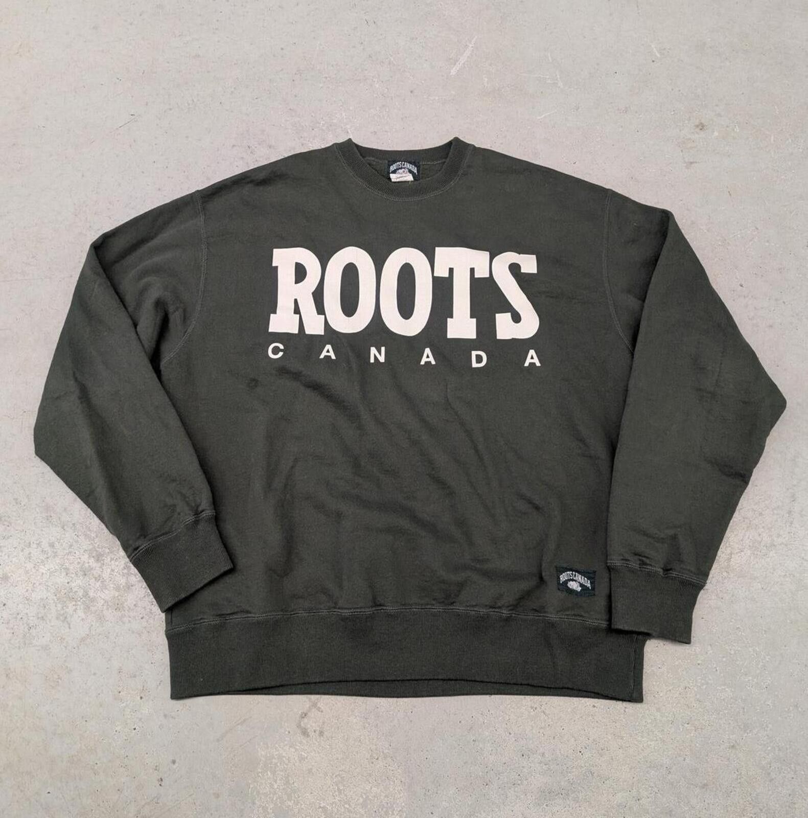 Roots Vintage 90s Roots Canada Forest Green Crew Neck Sweater Size US XL / EU 56 / 4 - 1 Thumbnail
