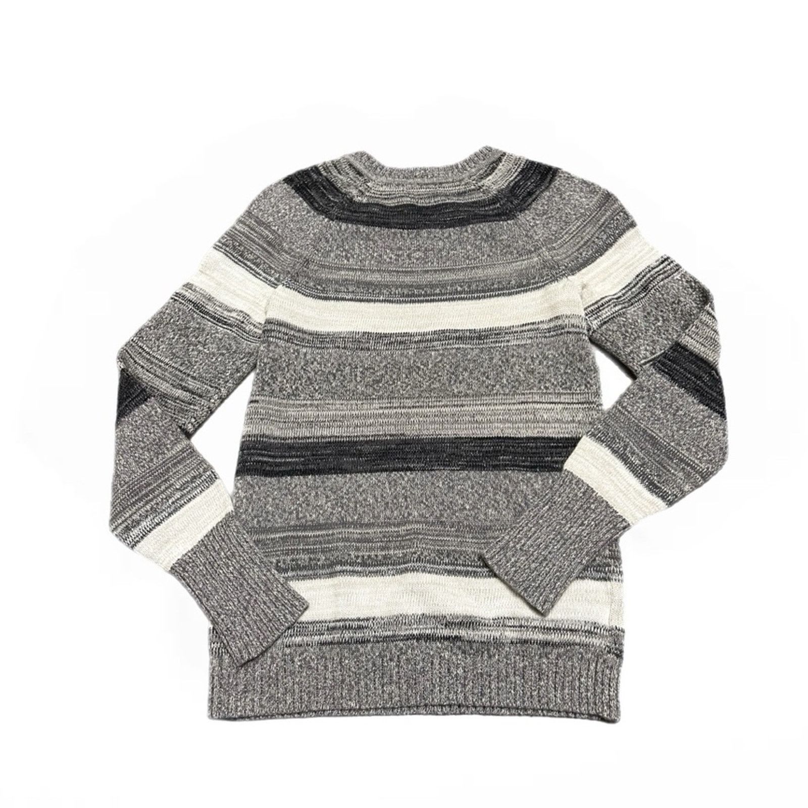 Eddie Bauer Eddie Bauer Black White and Grey Striped Knit Sweater Small Size M / US 6-8 / IT 42-44 - 3 Thumbnail