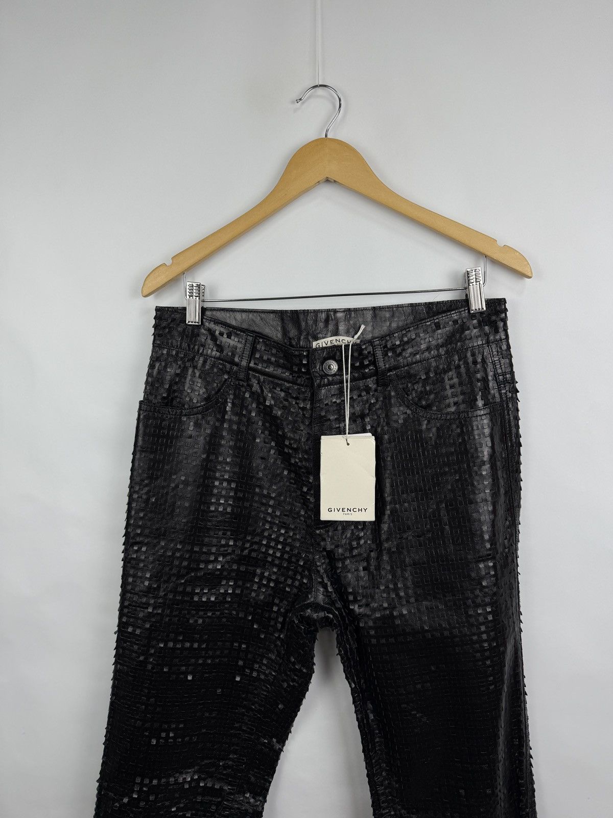 Givenchy ❗️NEW Givenchy Embossed Leather Pants Textured Square Pattern Size US 31 - 3 Thumbnail
