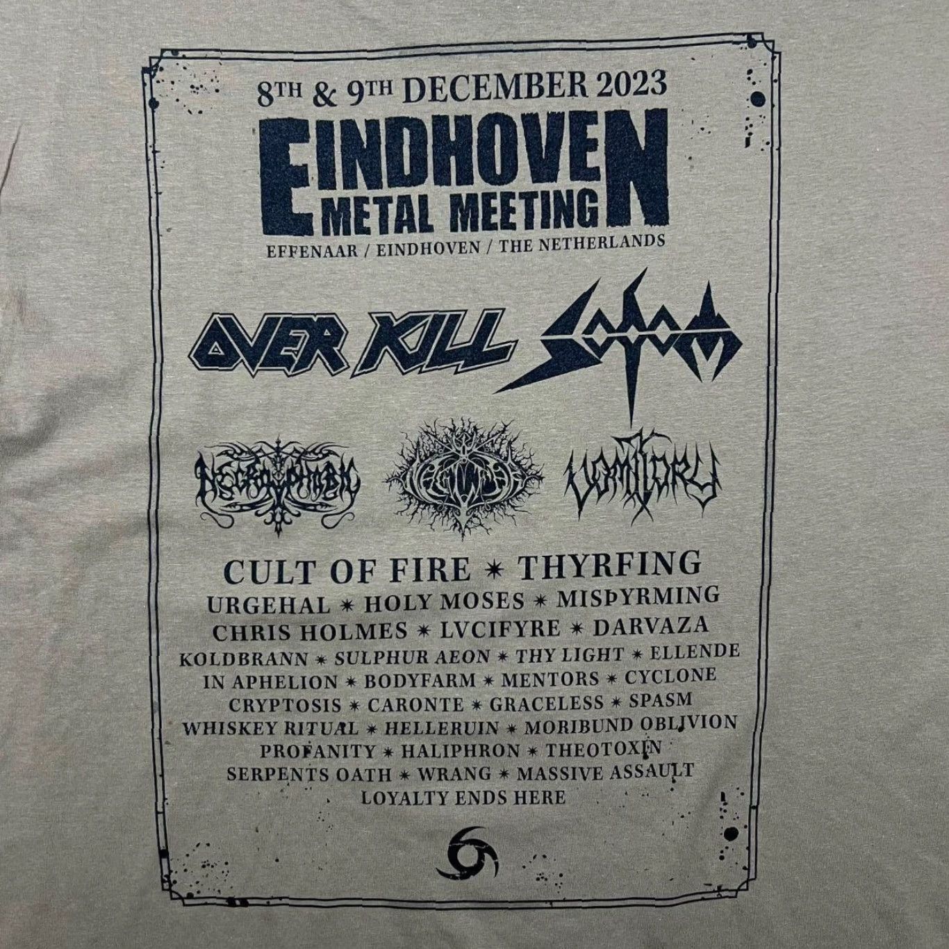 Gildan Eindhoven Metal Meeting Heavy Metal Music Band Festival Lineup Brown T-Shirt XL Mens Short Sleeve 100% Cotton Brand Gildan Size US XL / EU 56 / 4 - 5 Thumbnail