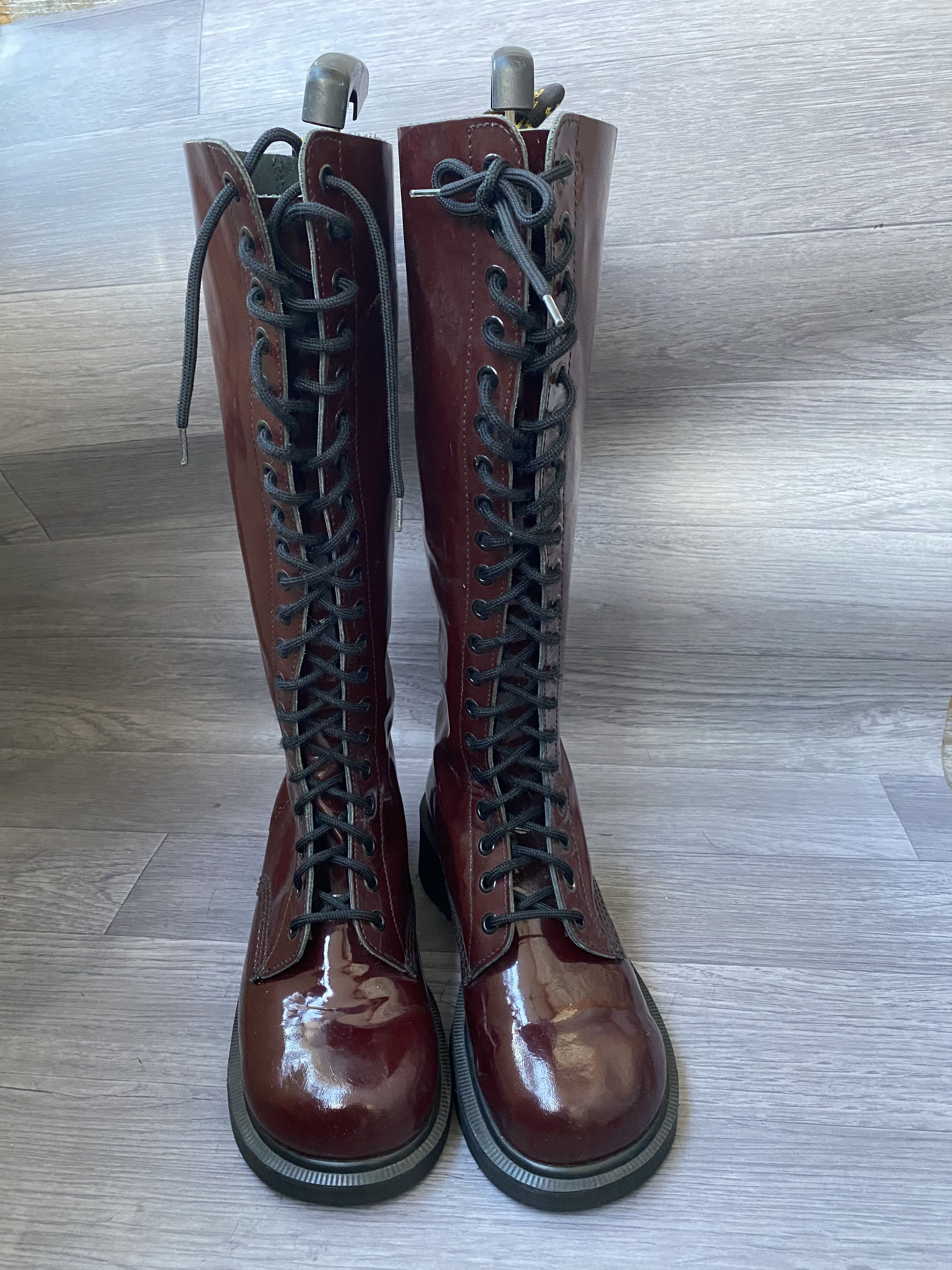 Vintage dr marten long riding maroon boots