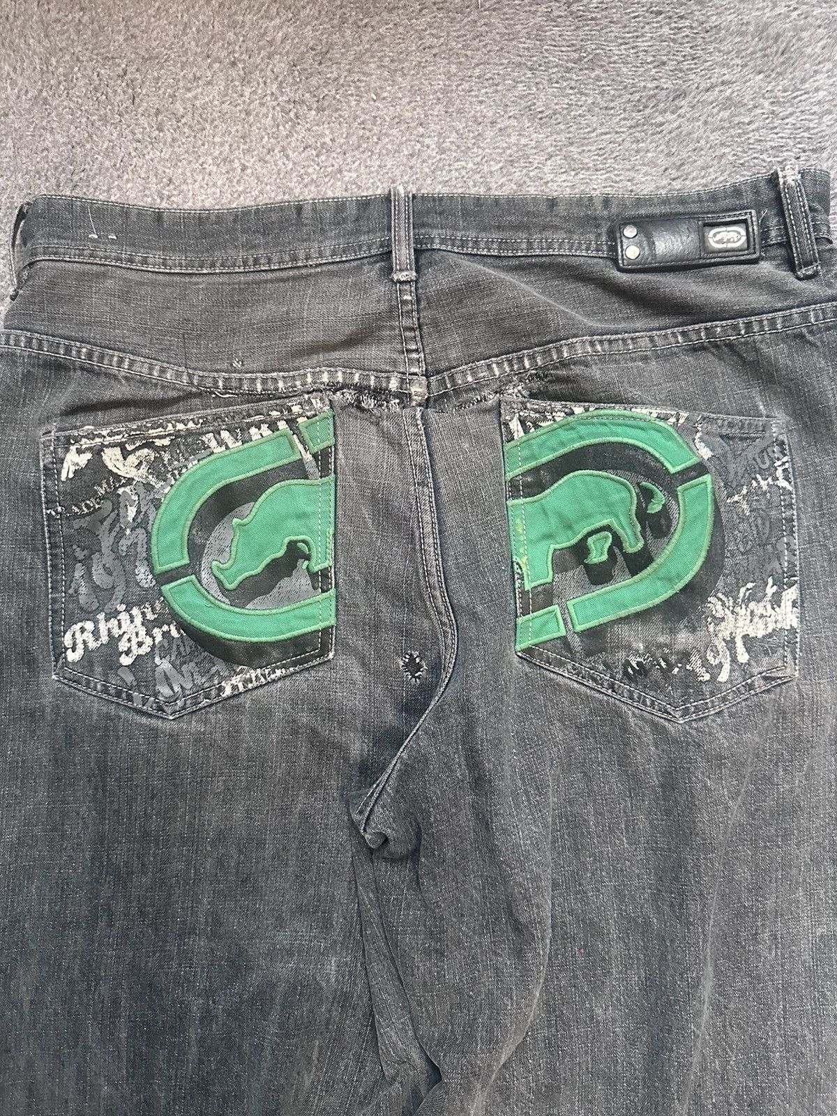 Ecko Unltd. × Vintage Baggy patchwork y2k Ecko jeans Size US 36 / EU 52 - 3 Thumbnail