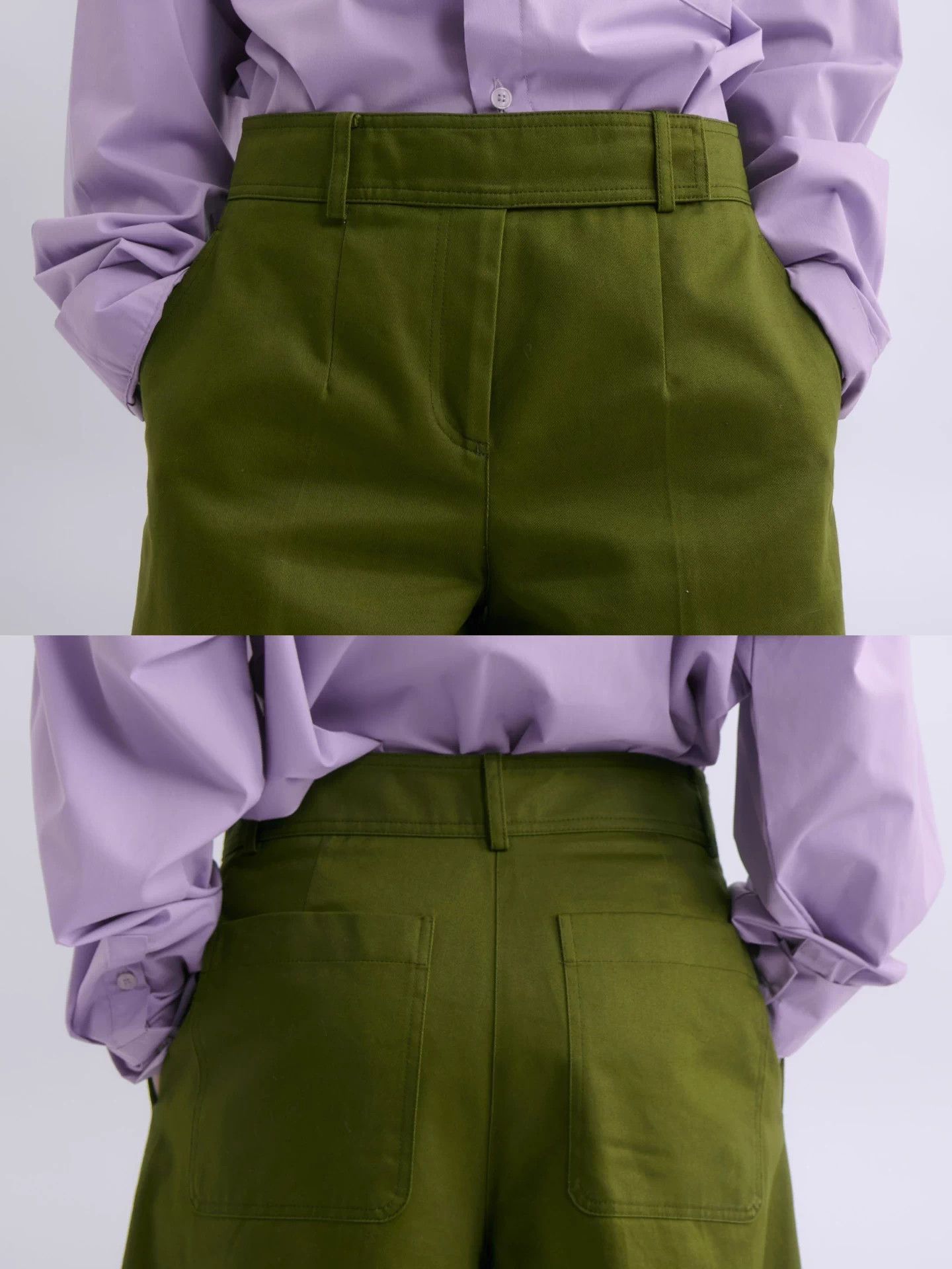 Jil Sander JIL SANDER Green High-Waisted Wide-Leg Pants 18ss 36 Size 25" / US 0 / IT 36 - 6 Thumbnail