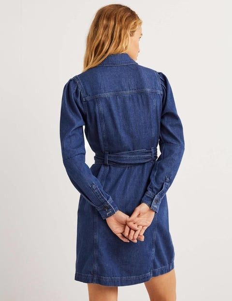 Boden Boden mid vintage Puff Sleeve Denim Mini Dress. Size S / US 4 / IT 40 - 3 Thumbnail