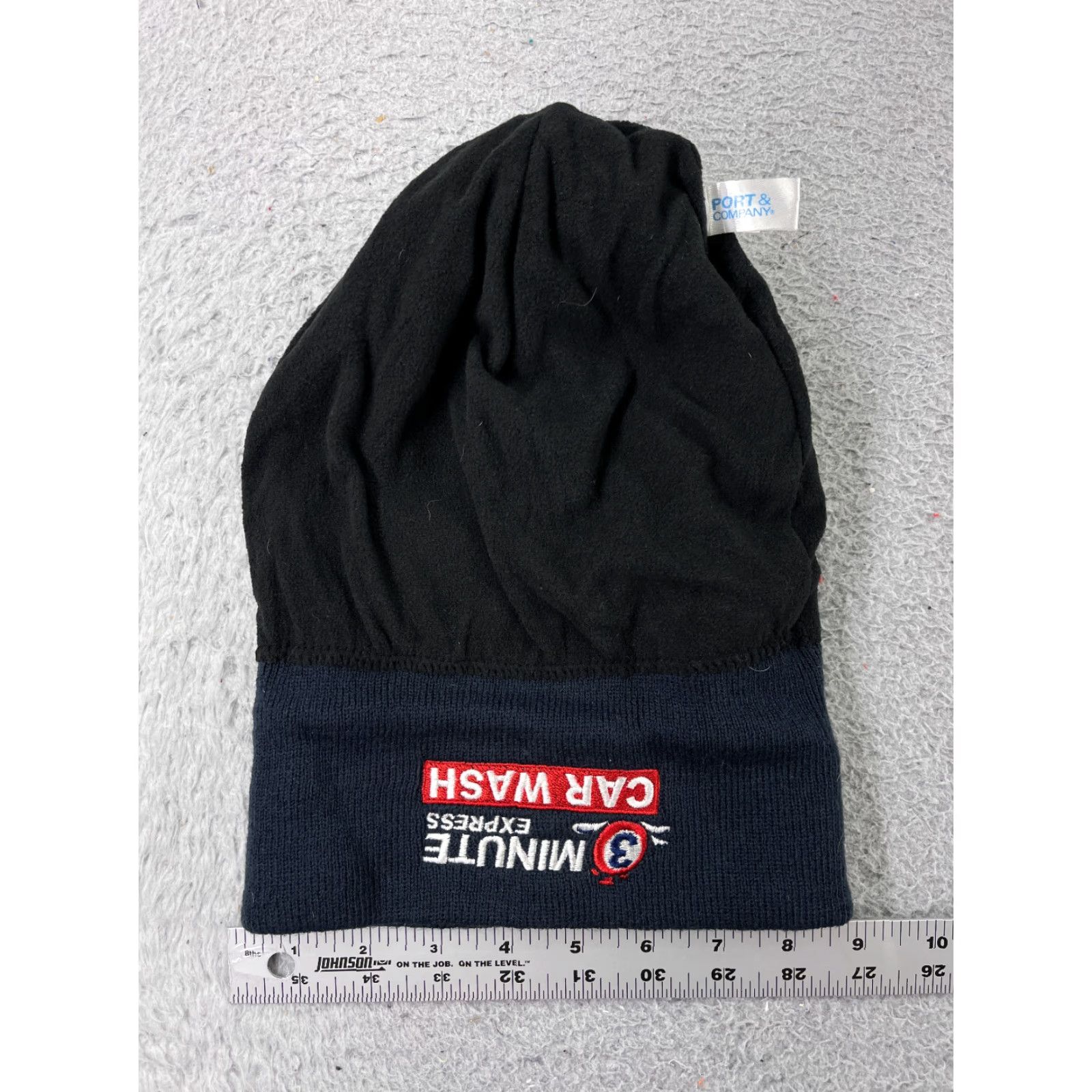 Port & Company Port & Company Beanie Adult One Size Blue Knit Acrylic Lined Hat Mens Casual Winter 3 Minute Express Car Wash Logo Cars Shop Size ONE SIZE - 4 Thumbnail