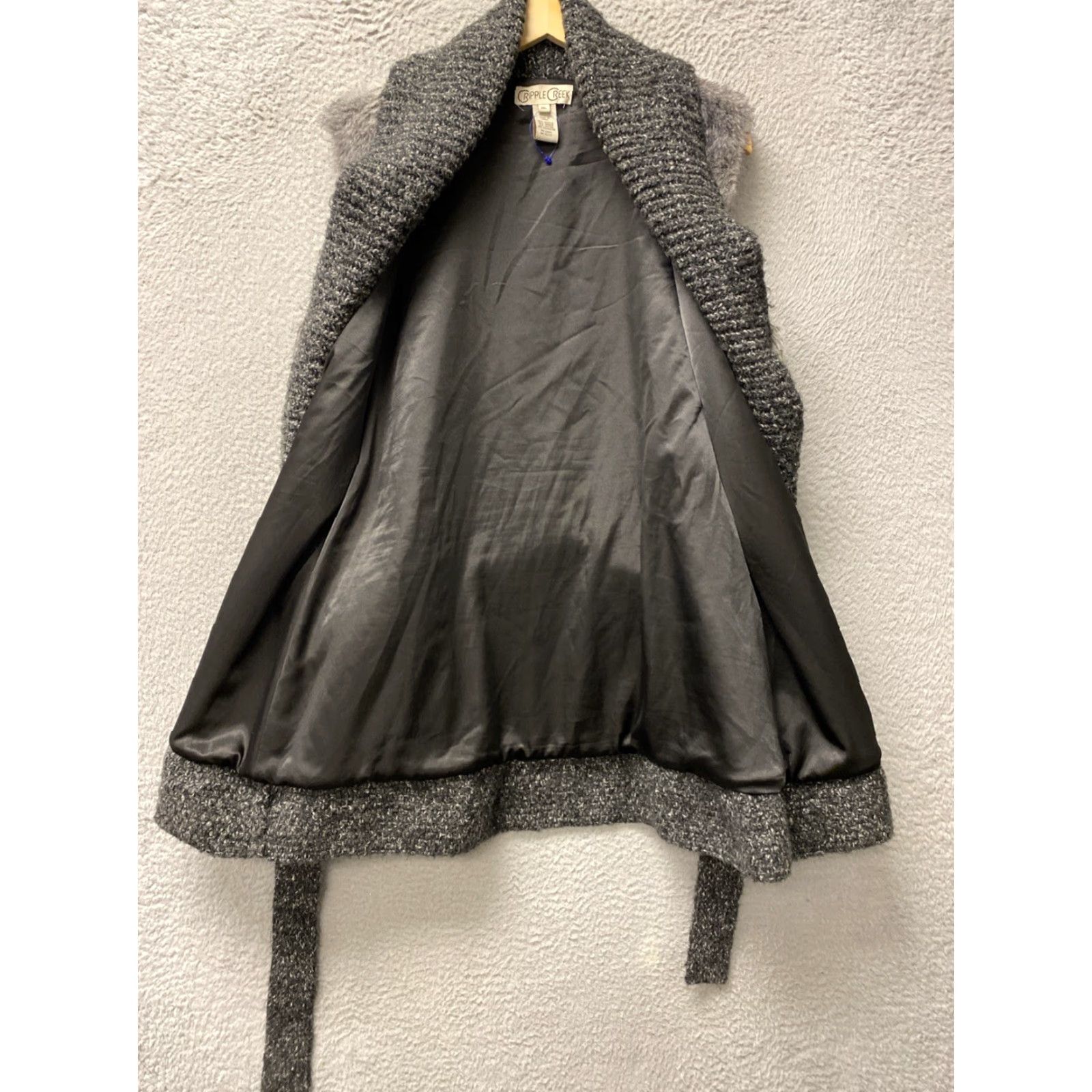 Vintage Cripple Creek Vests Women 2XL Gray Open Front Fur Cardigan Vest Adults Mens Womens Size XXL / US 16-18 / IT 52-54 - 5 Thumbnail