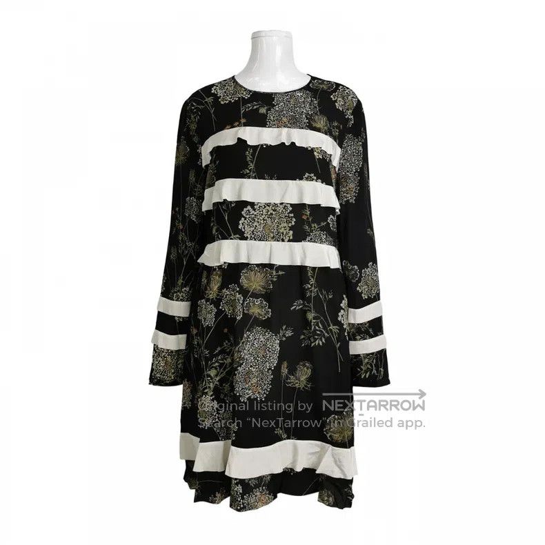 Valentino Valentino Mulberry silk contrasting long-sleeved dress Size XL / US 12-14 / IT 48-50 - 1 Thumbnail