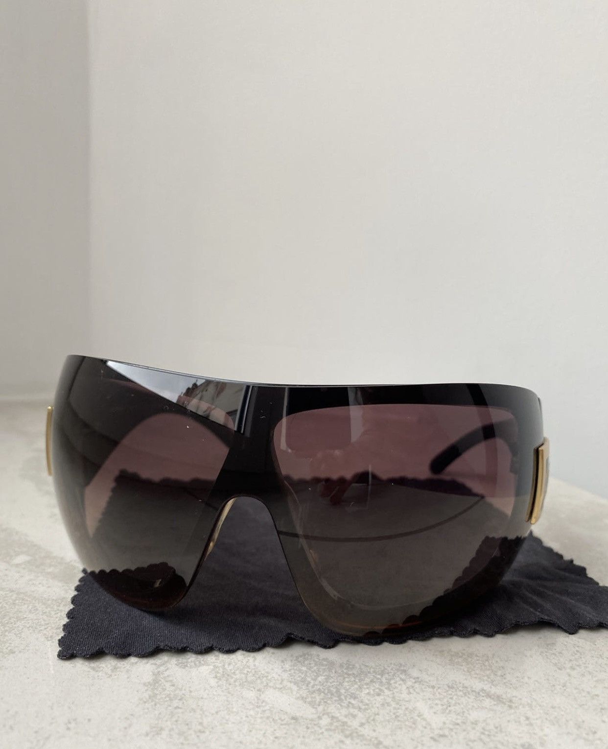 Chanel × Vintage Chanel CC 5086 brown ski sport mask shield 