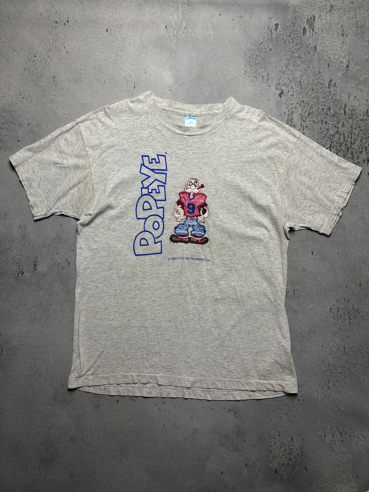 Fruit Of The Loom Vintage 1994 Popeye Football Graphic Made In USA Rare 90s Size US XL / EU 56 / 4 - 1 Thumbnail
