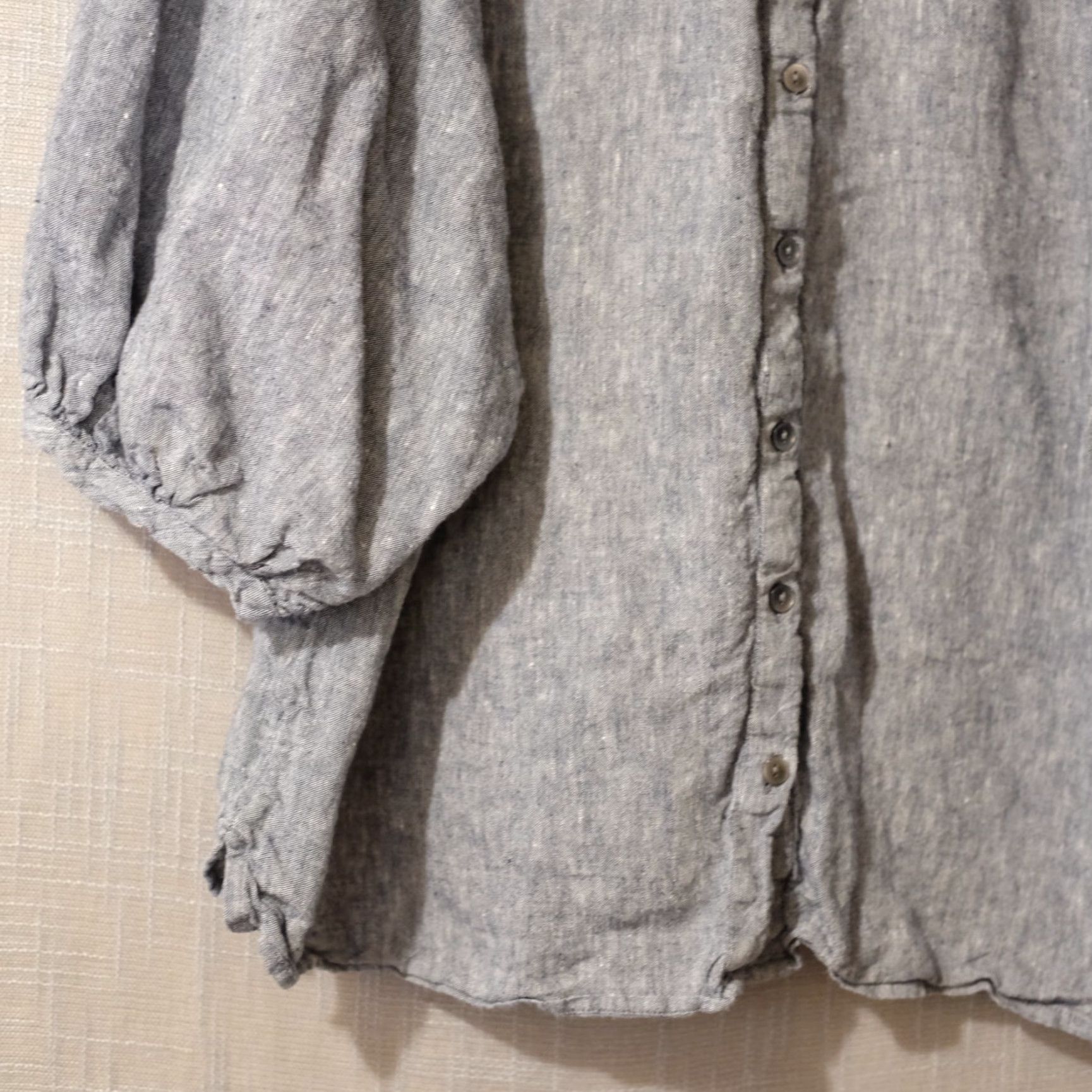 Vintage Chico's Linen Blouse Blue/White Button Up Elbow Sleeve Women's 3 US 16 #H87-17 Blouse Size XS / US 0-2 / IT 36-38 - 3 Thumbnail