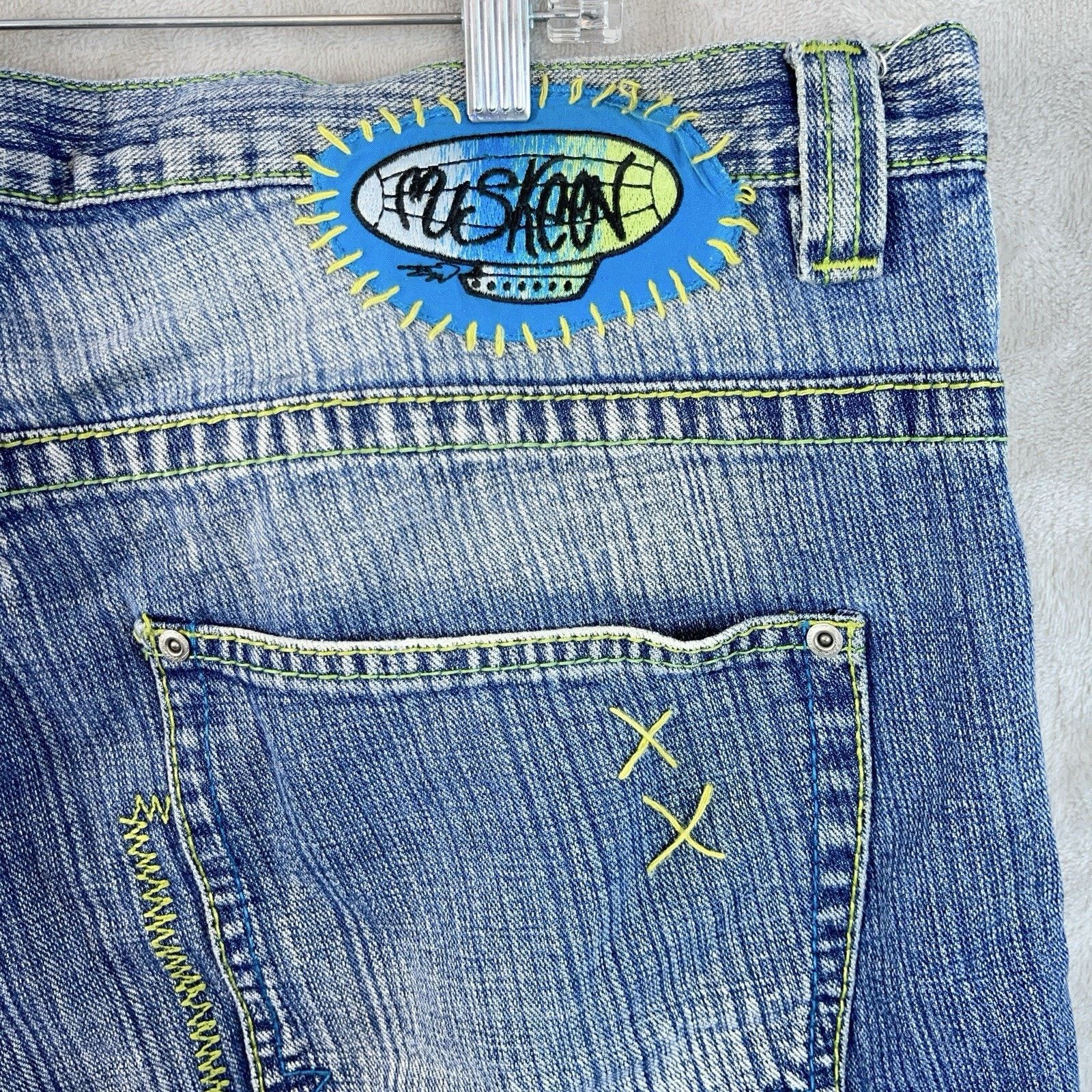 Other Y2K Miskeen Originals Baggy Robot Denim Shorts Mens 40 Size US 40 / EU 56 - 8 Thumbnail