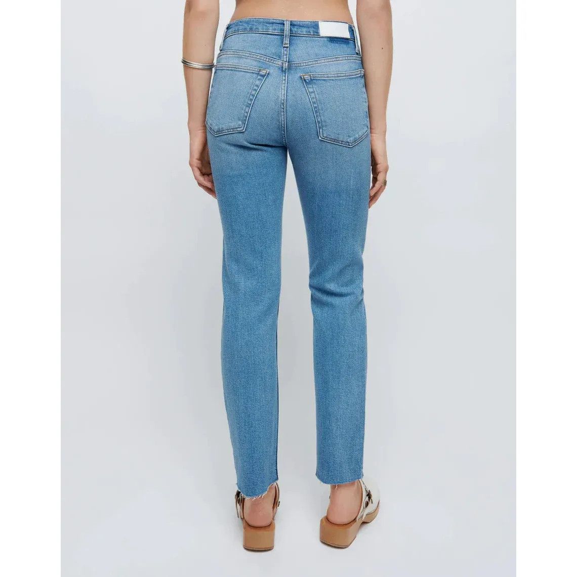 $295 NWT RE/DONE 70s STRAIGHT SANDED BLUE JEANS SZ 26