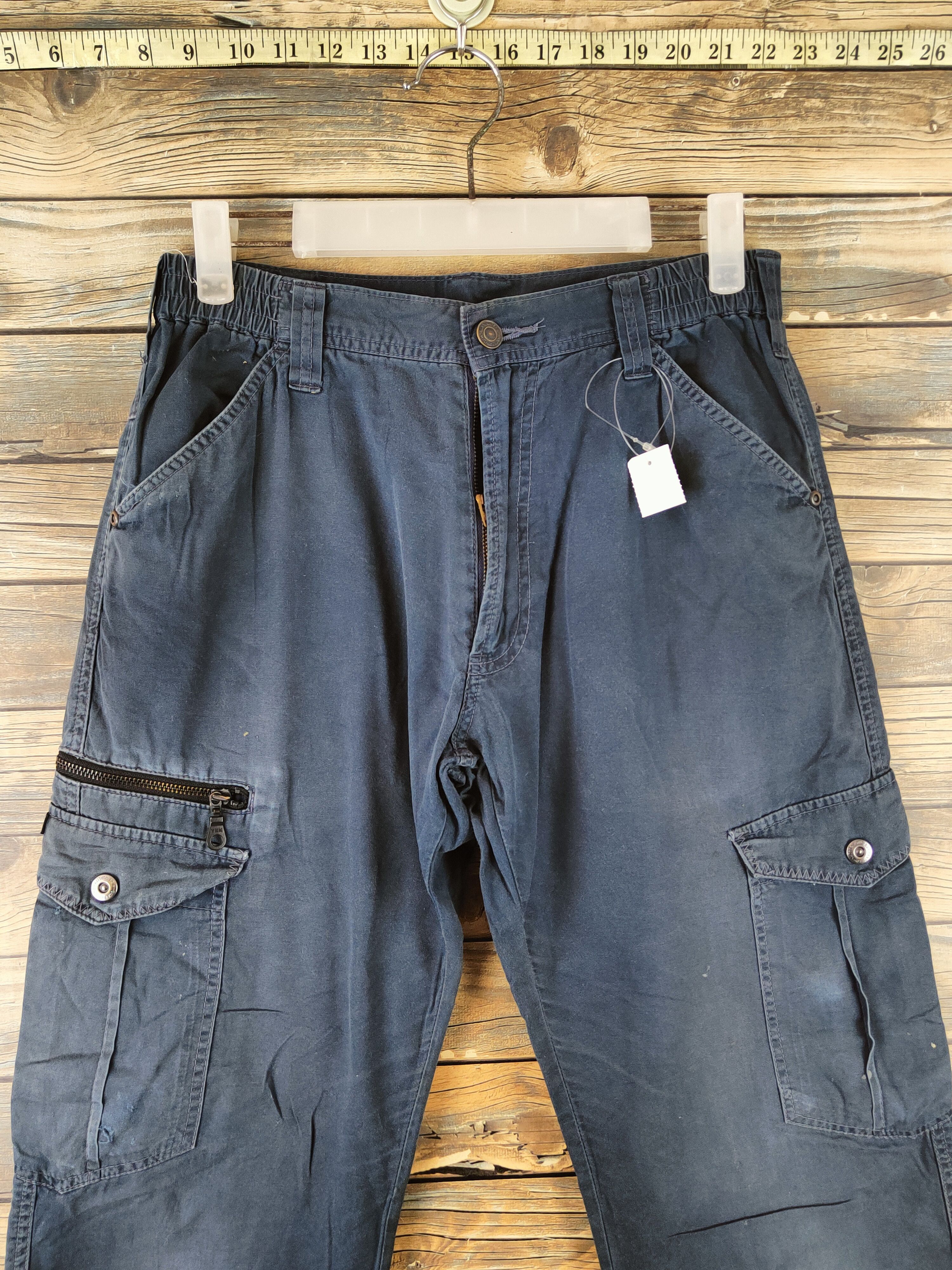 Japanese Brand DL GW Blue Multipocket utility Cargo Pants #46-293 Size US 28 / EU 44 - 2 Thumbnail