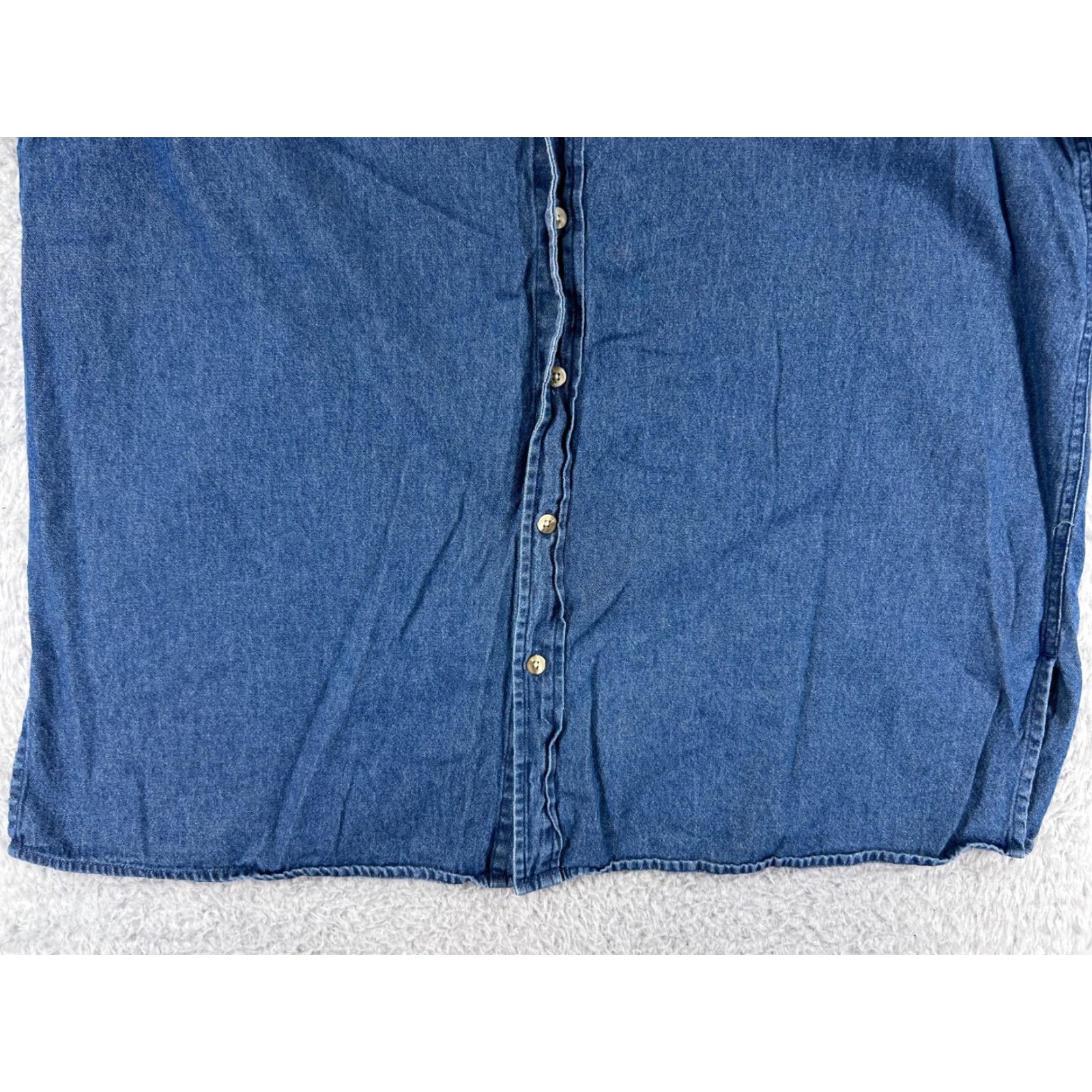 Denime VINTAGE Christopher Radko Shirt Womens 1X Blue Denim American Flag Patriotic Size XL / US 12-14 / IT 48-50 - 6 Thumbnail