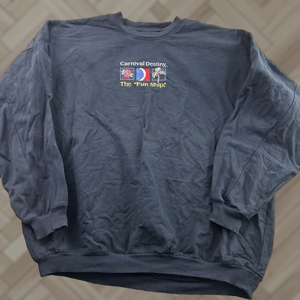 destin Vintage Carnival Embroidered Crewneck Sweatshirt Men's XXL Blue Size US XXL / EU 58 / 5 - 1 Thumbnail