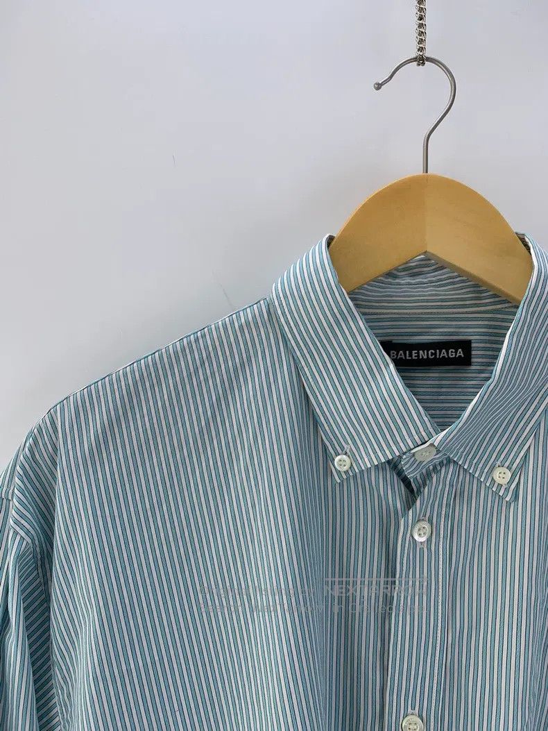 Balenciaga Balenciaga size 39 Blue Striped Long Sleeve Shirt Size US S / EU 44-46 / 1 - 1 Thumbnail