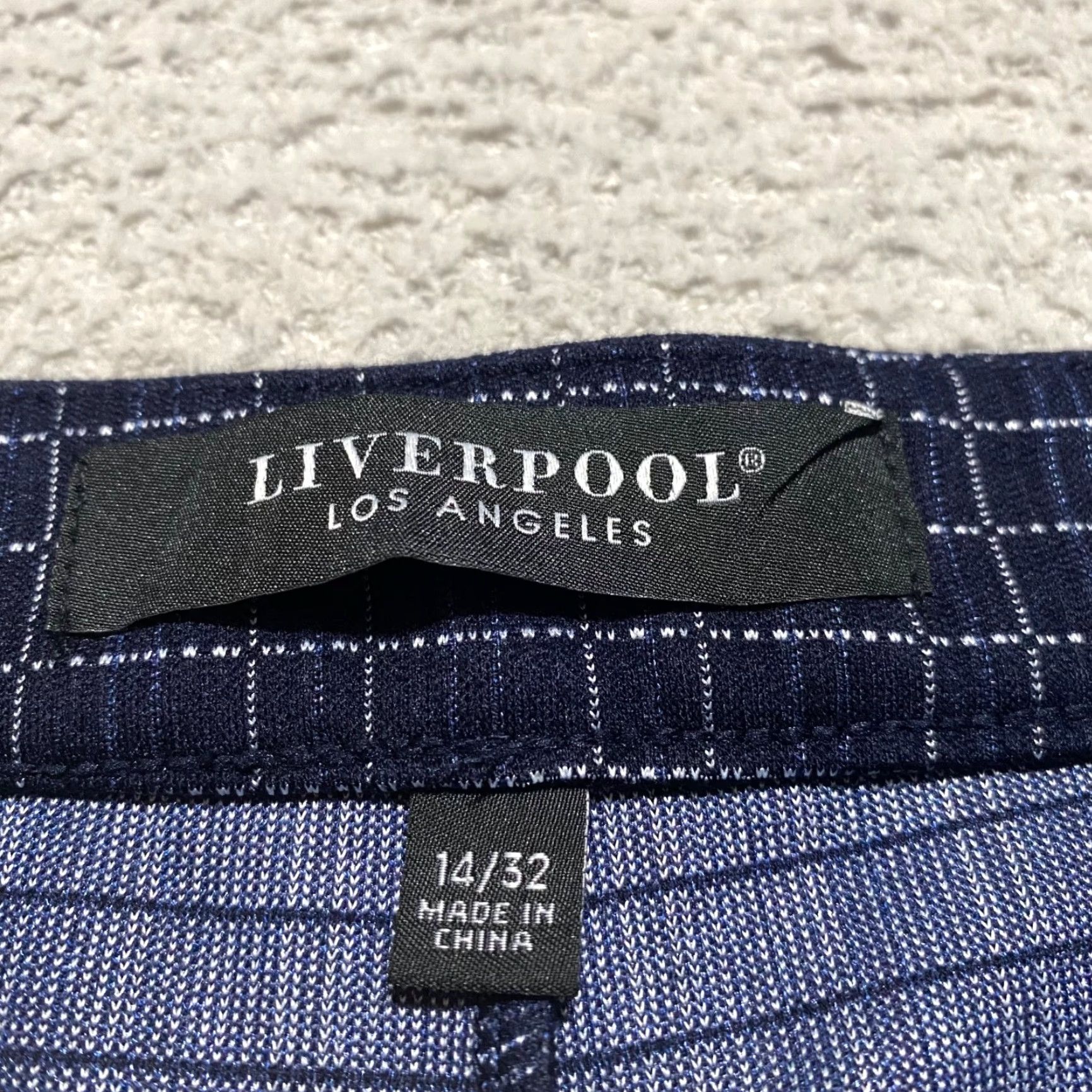 Vintage Liverpool Womens Dress Pants sz 14 Blue Plaid Check Ankle Pull On High Rise Size 25" / US 0 / IT 36 - 2 Thumbnail