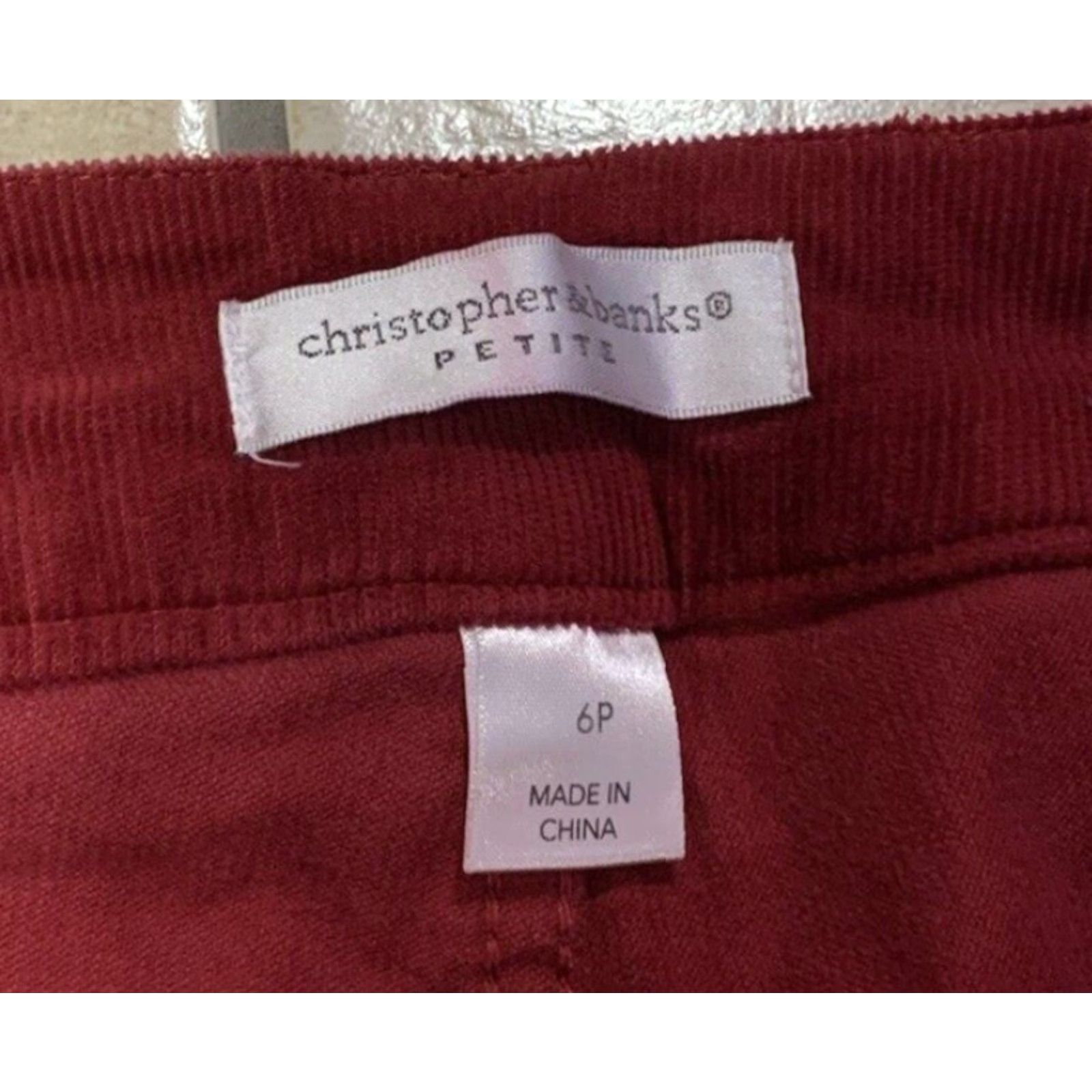 Vintage VINTAGE Christopher & Banks Women's 6P Petite Red Corduroy Pants Straight Leg Pants Slimming 30x27 Womens Size 28" / US 6 / IT 42 - 5 Thumbnail