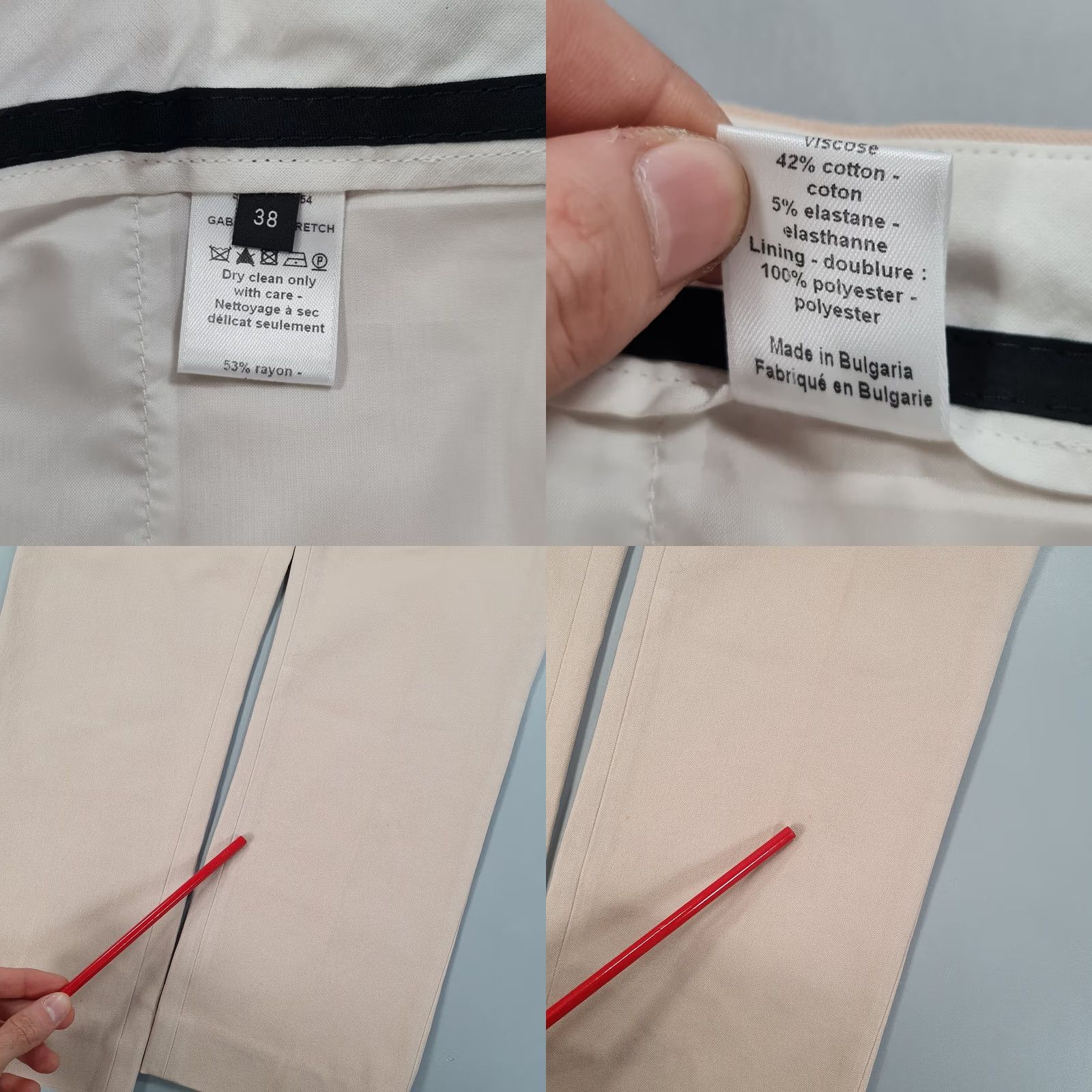 Joseph Joseph Dress Womens 38 Pants Beige Gabardine Stretch Eliston Size 26" / US 2 / IT 38 - 8 Thumbnail