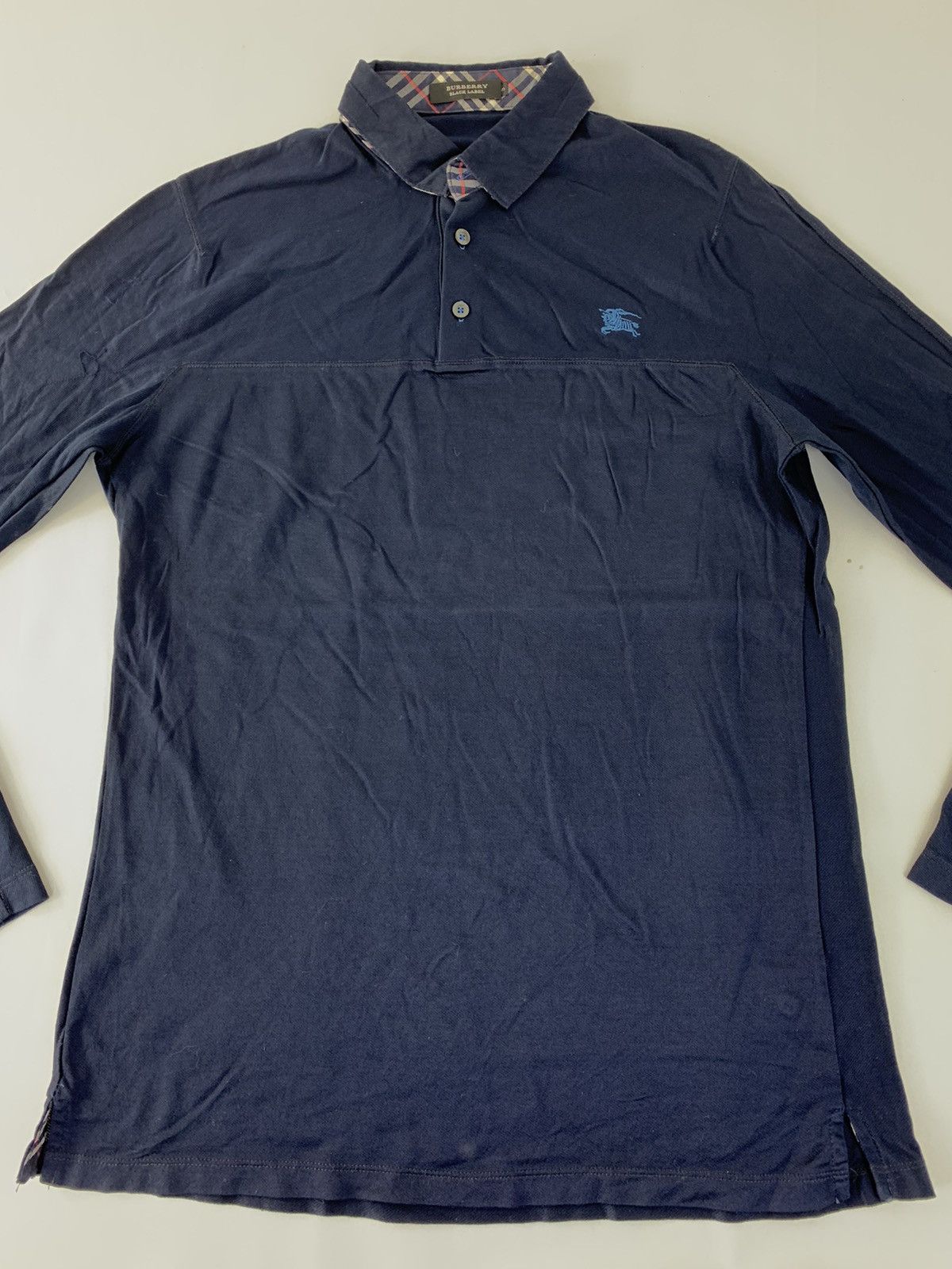 Burberry Hype Burberry Black Label Plain Polo Longsleeve Tee Size US M / EU 48-50 / 2 - 3 Thumbnail