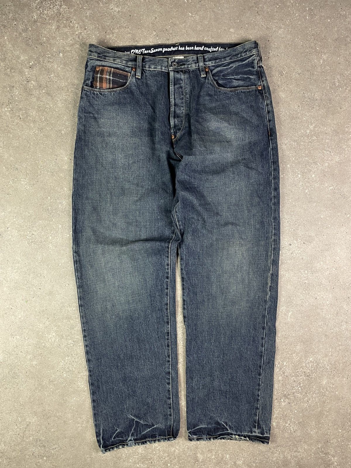 Designer × Japanese Brand × Vintage Vintage Y2K One True Saxon Japanese Denim Pants Size US 38 / EU 54 - 2 Thumbnail